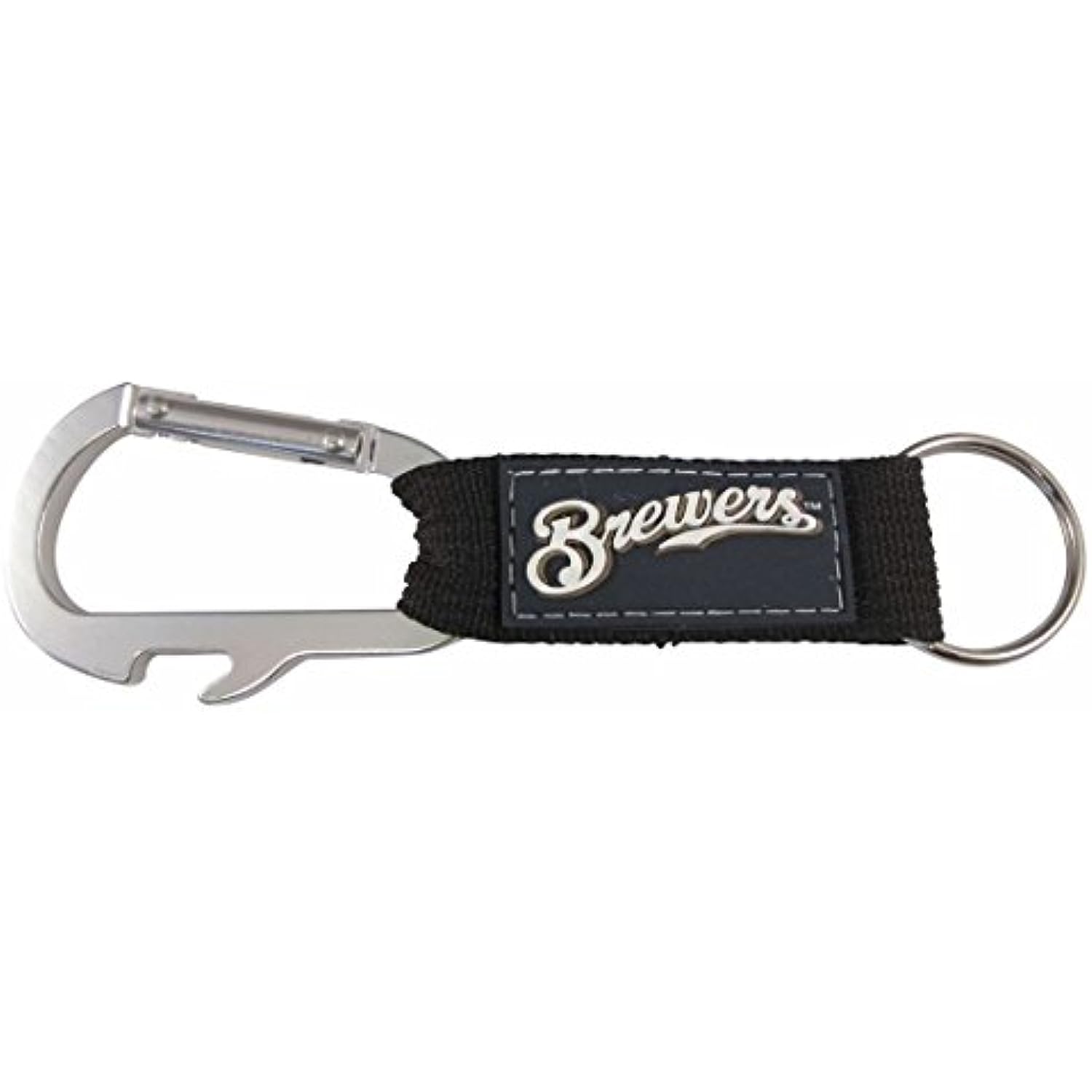 MLB Milwaukee Brewers Carabineer Keychain, Blue, One Size