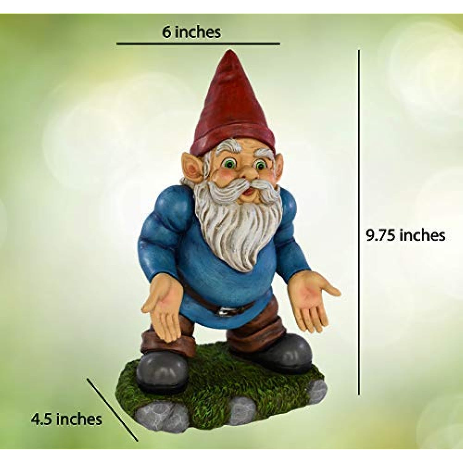 UpBlend Outdoors Funny Gnomes Statue - Norm The Gnome Miniature for Indoor/Outdoor Decoration, 9.75 inches Tall, he has Some Serious Questions (Home D�cor)