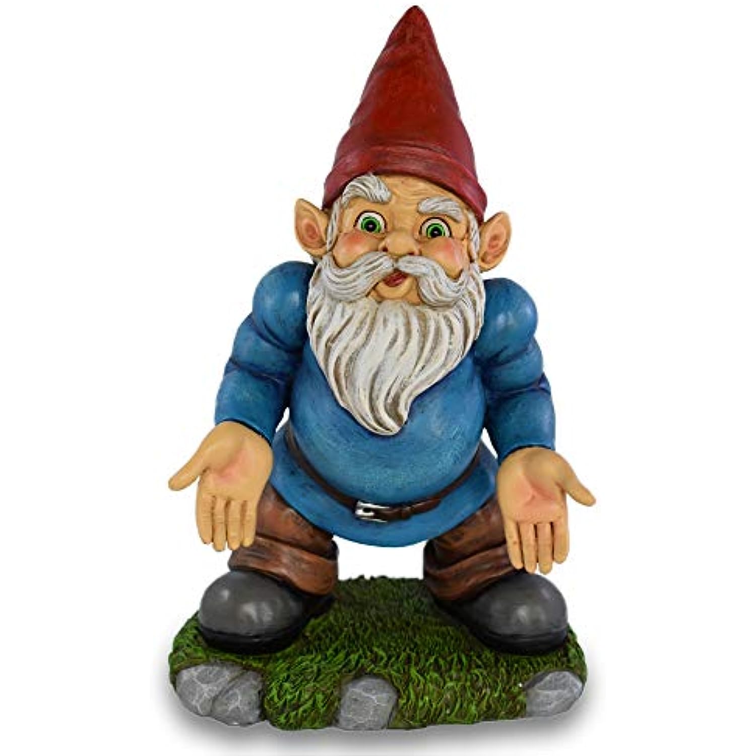 UpBlend Outdoors Funny Gnomes Statue - Norm The Gnome Miniature for Indoor/Outdoor Decoration, 9.75 inches Tall, he has Some Serious Questions (Home D�cor)
