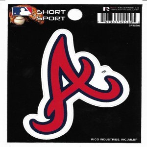 Rico SRT5202- MLB Atlanta Braves Short Sport Decal, Multi, One Size