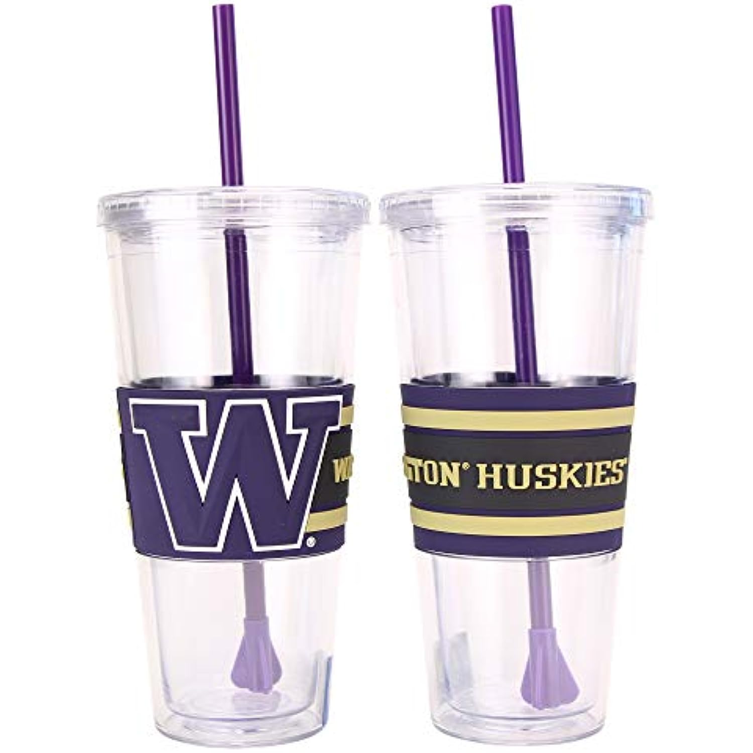 Boelter NCAA Hype 22oz Large Tumbler with Straw 2-Pack (Washington Huskies)