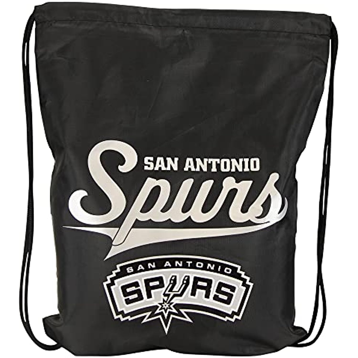 Northwest NBA Padded Utility Laptop Backpack and Drawstring Bag Set, Book Bag & Cinch Combo (San Antonio Spurs)