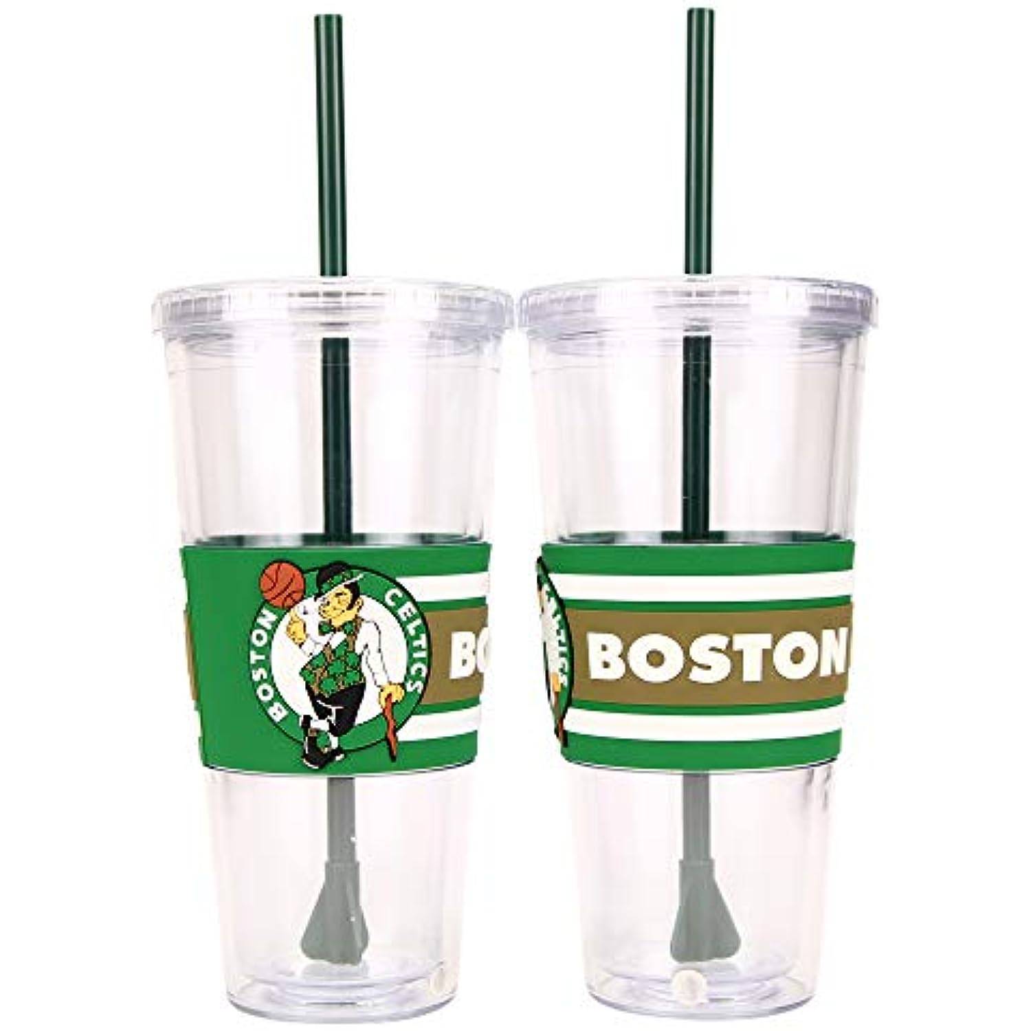 NBA Hype 22oz Large Tumbler with Straw 2-Pack (Boston Celtics)