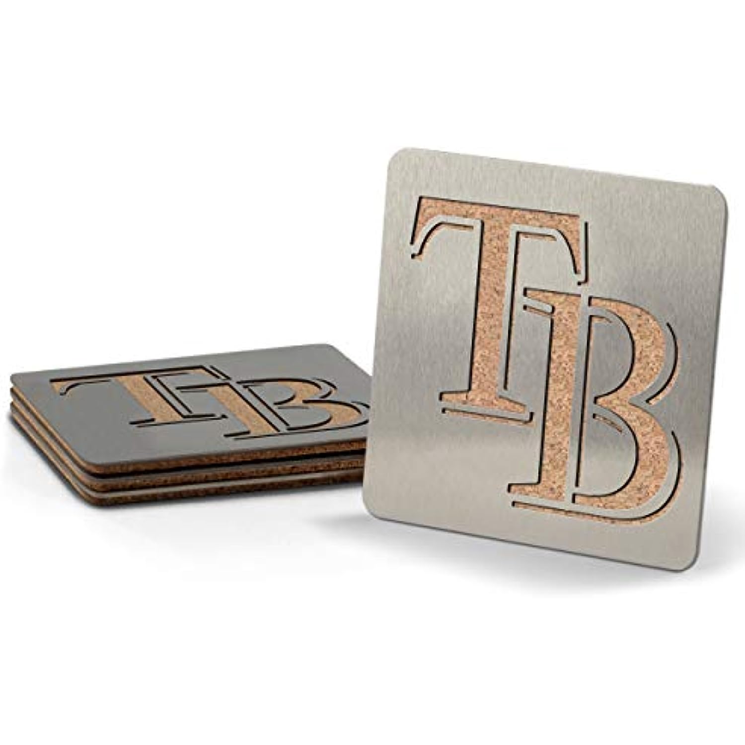 MLB Tampa Bay Rays Boasters, Heavy Duty Stainless Steel Coasters, Set of 4