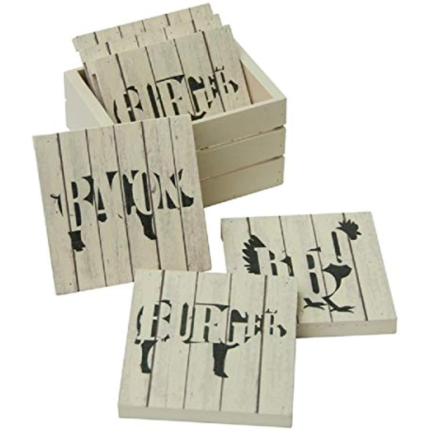 Sunbelt Gifts Farmhouse Wood Coaster Pallet Set of 6, Multi