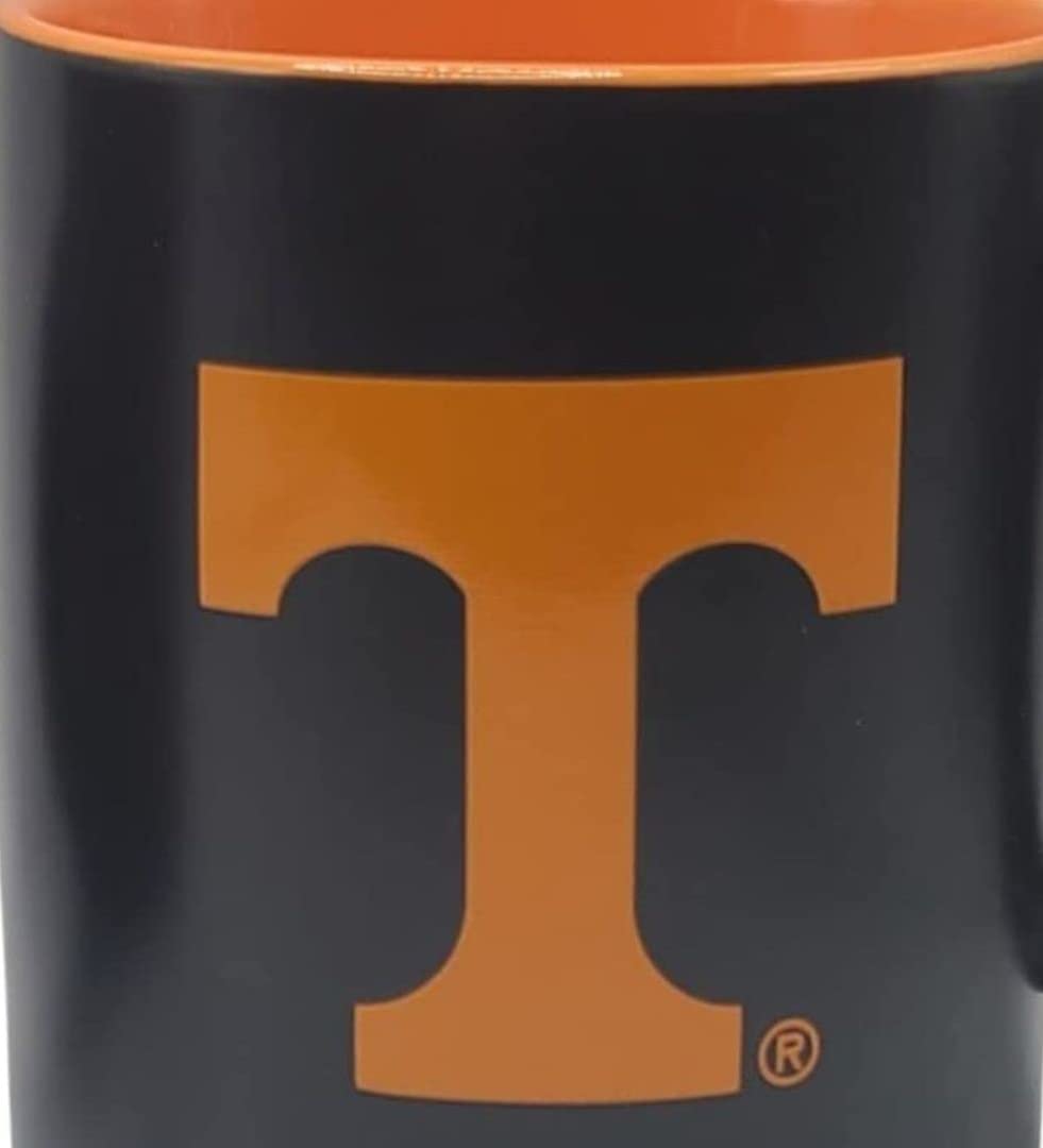 Boelter Brands Two Toned Matte Black Coffee Mug, NCAA Team Logo with Inner Team Color (Tennessee Volunteers)
