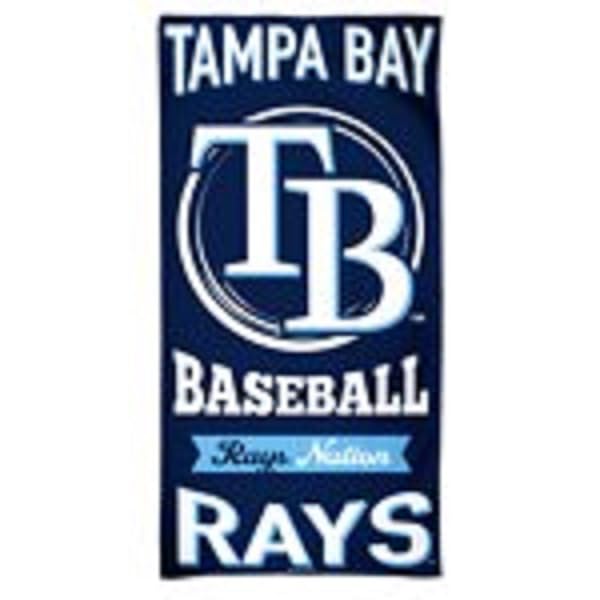 WinCraft Licensed MLB Inside Circle 100% Cotton Beach Towel 60" x 30" (Tampa Bay Rays)