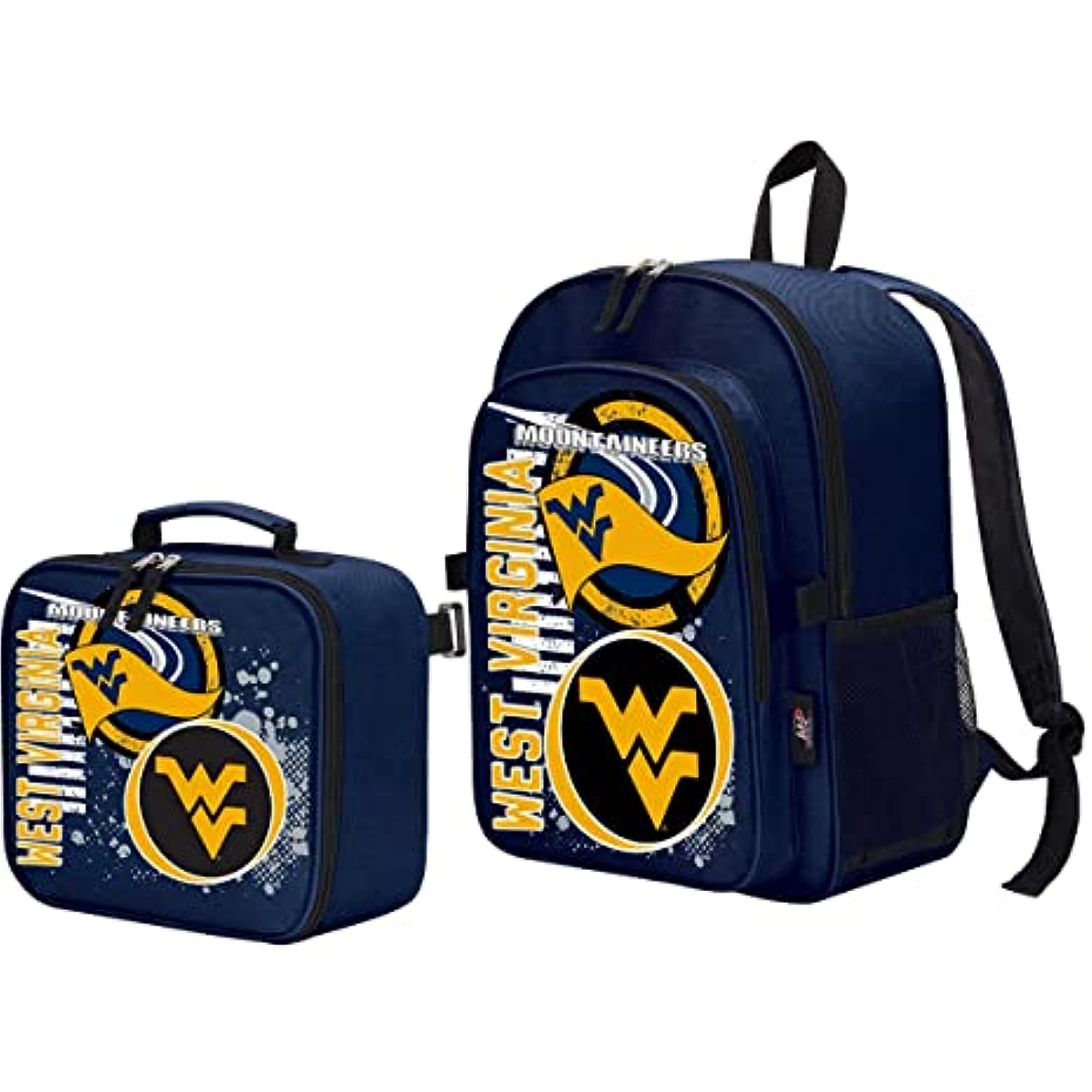 Northwest Officially Licensed NCAA Accelerator Backpack and Lunch Bag Combo Kit, Set of 2 Pieces (West Virginia Mountaineers)