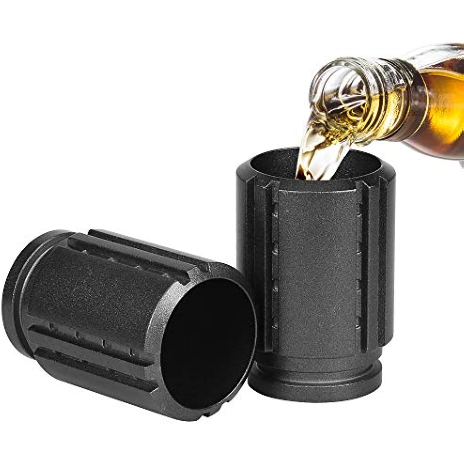Barbuzzo Tactical Shot Glass - Set of 2 Metal Shotglasses