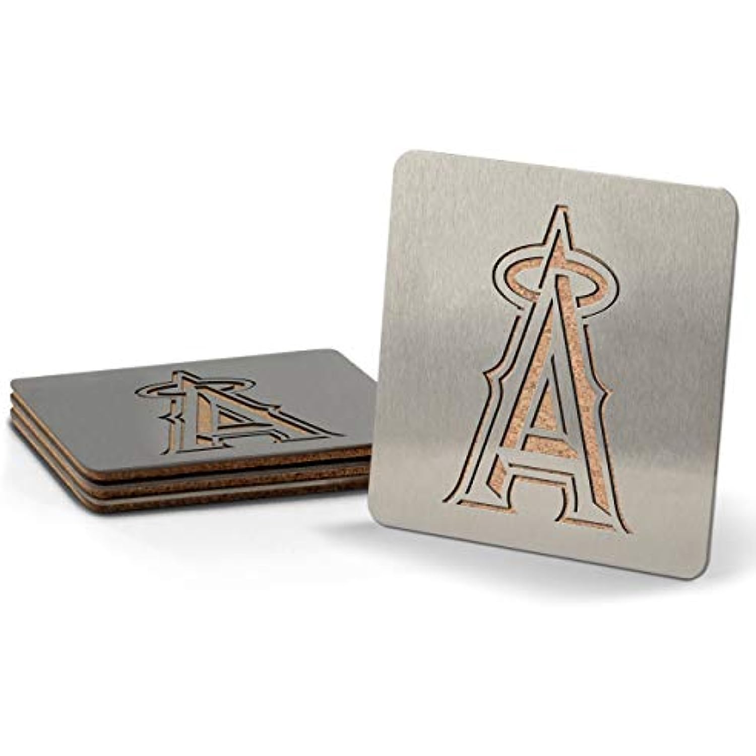 MLB LA Angels Boasters, Heavy Duty Stainless Steel Coasters, Set of 4