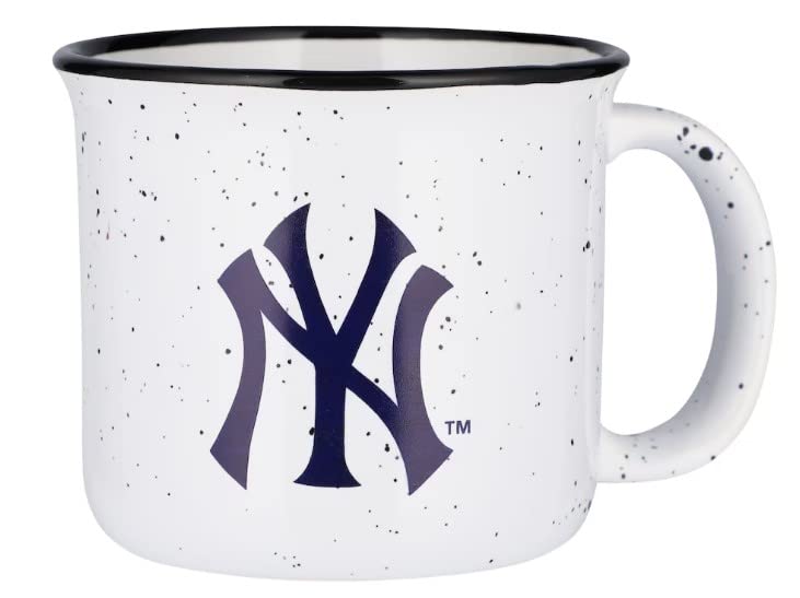 Boelter Brands Large Extra Thick 15oz Speckled Vintage Diner Campfire Coffee Mug MLB Team Logo (New York Yankees)