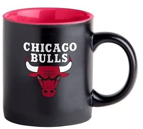 Boelter Brands Two Toned Matte Black Coffee Mug, NBA Team Logo with Inner Team Color (Brooklyn Nets)