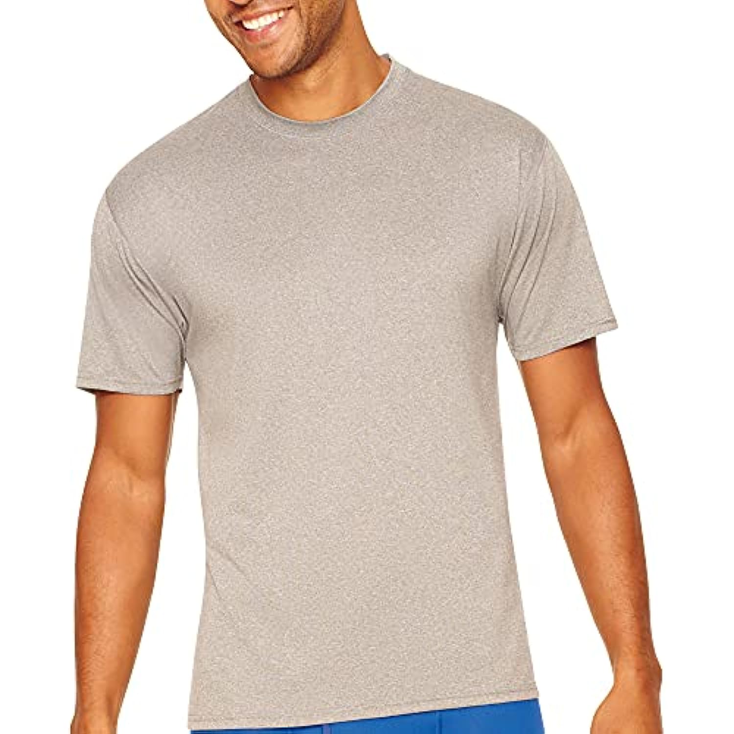 Hanes Mens X-Temp Performance Cool Tagless Crew T-Shirts, Size Large, 2 Pack Grey/Royal Blue�
