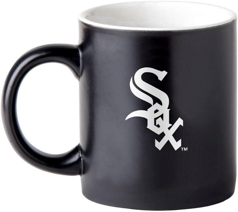 Boelter Brands Two Toned Matte Black Coffee Mug, MLB Team Logo with Inner Team Color (Chicago White Sox)