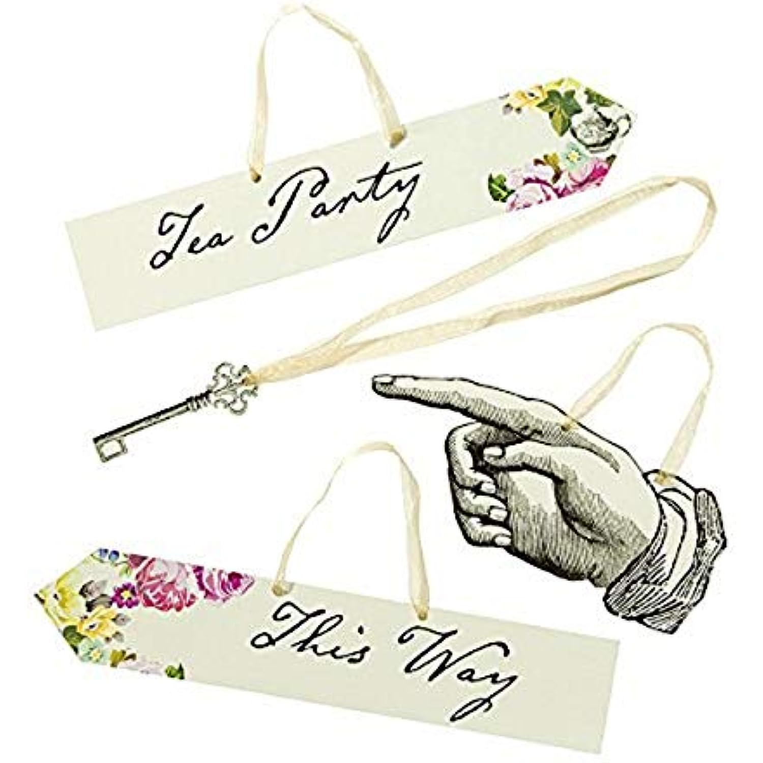 Talking Tables Truly Alice Mad Hatter Scene Setter Signs for a Tea Party or Wedding, Multicolor (8 Pack)
