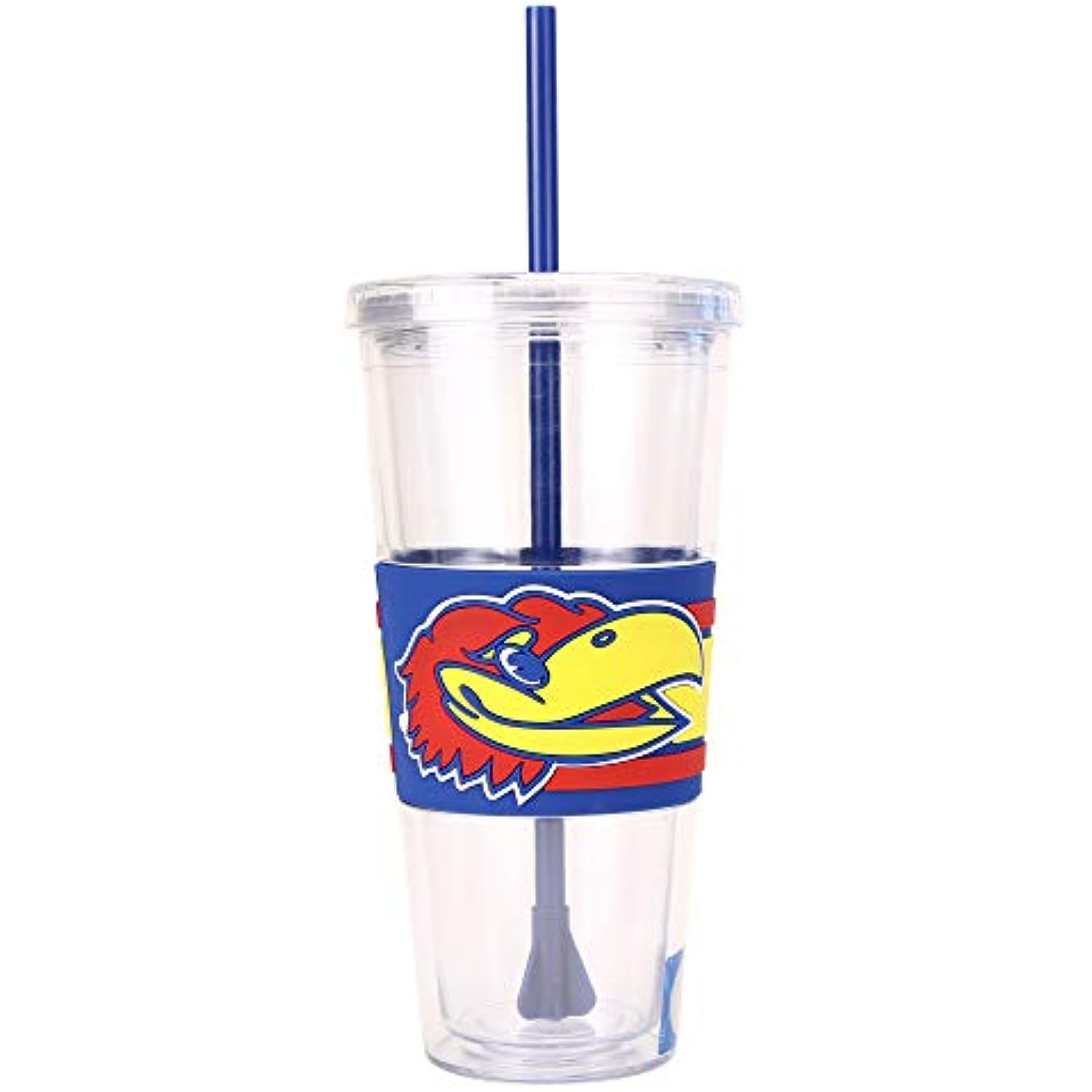 Boelter NCAA Hype 22oz Large Tumbler with Straw 2-Pack (Kansas Jayhawks)