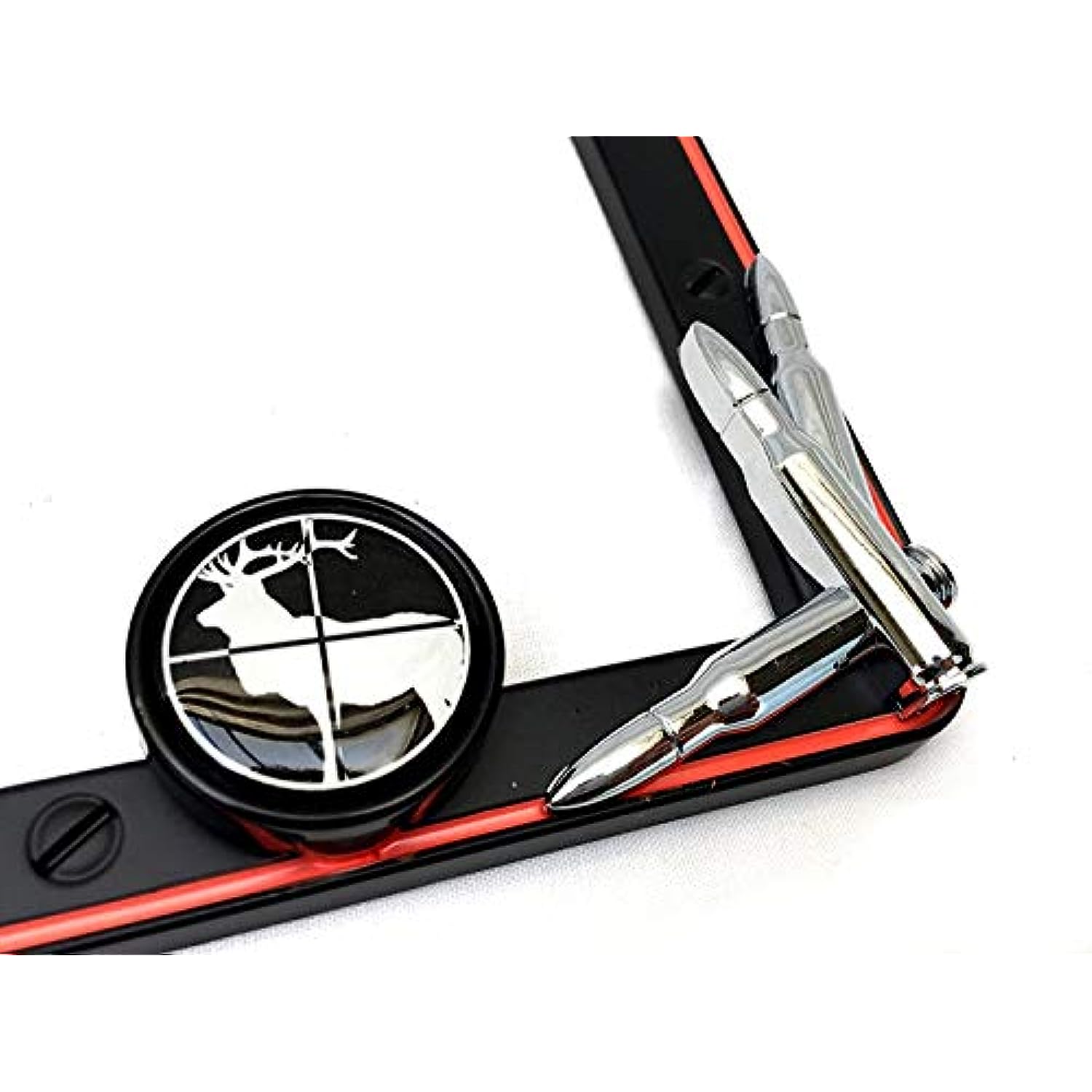 Cruiser Accessories 19656 Hunting License Plate Frame with Fastener Caps, Matte Black/Orange