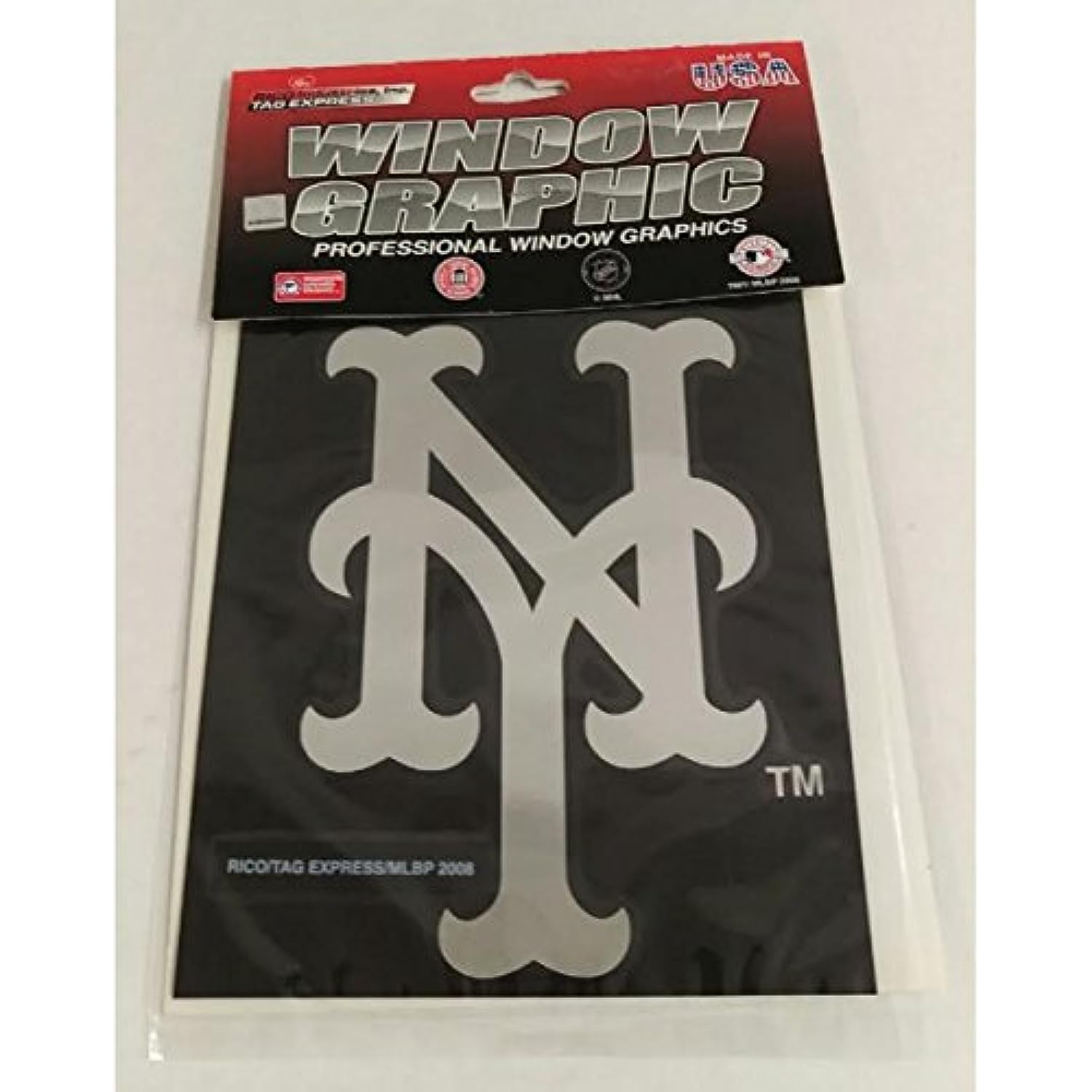 New York Mets 5'' x 6'' Silver Window Graphic Decal