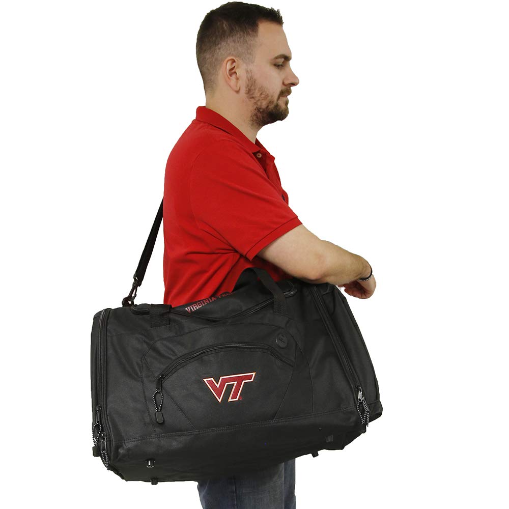 Virginia Tech Hokies "Roadblock" Duffel Bag, Black, 20" x 11.5" x 13"