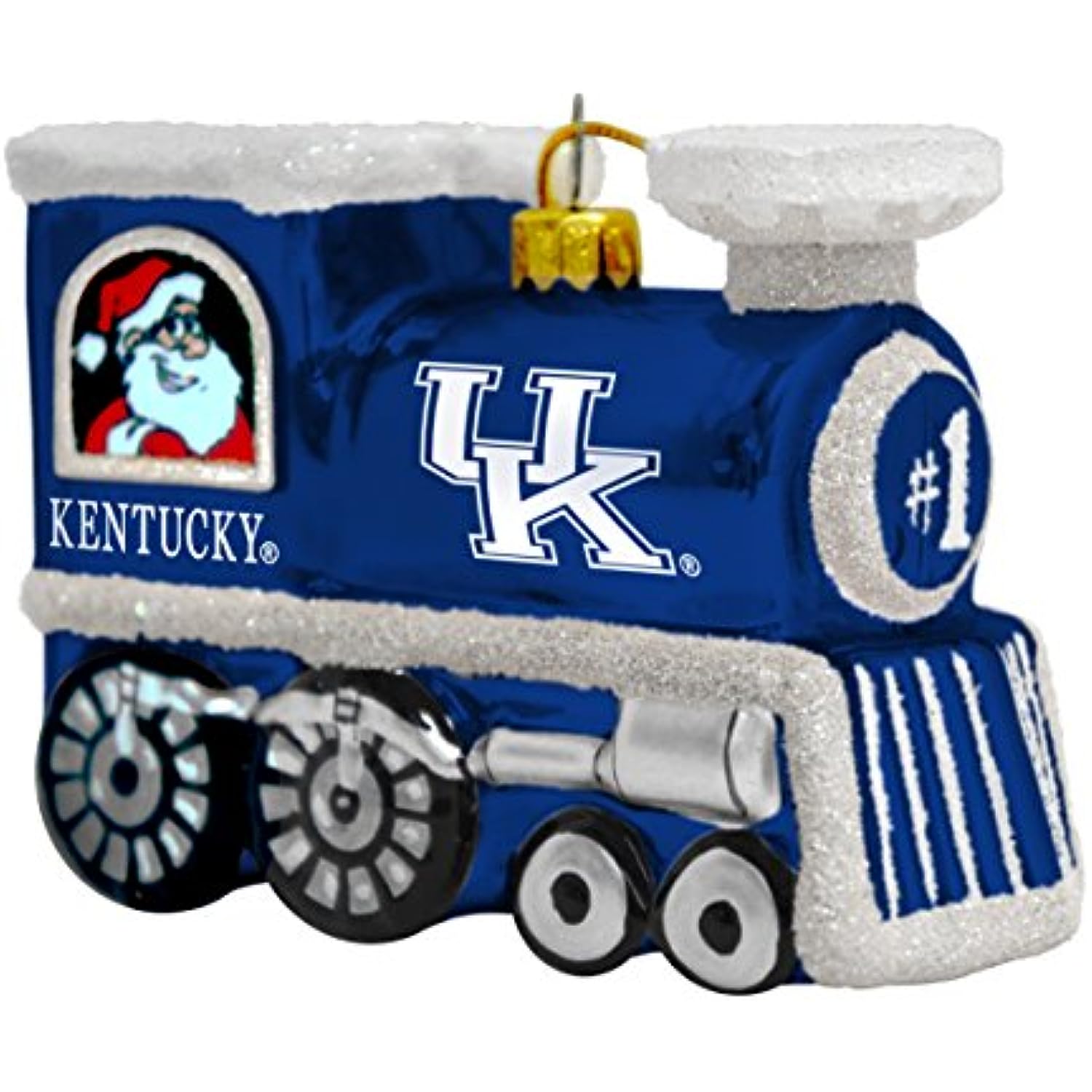 NCAA Kentucky Wildcats Blown Glass Train Ornament