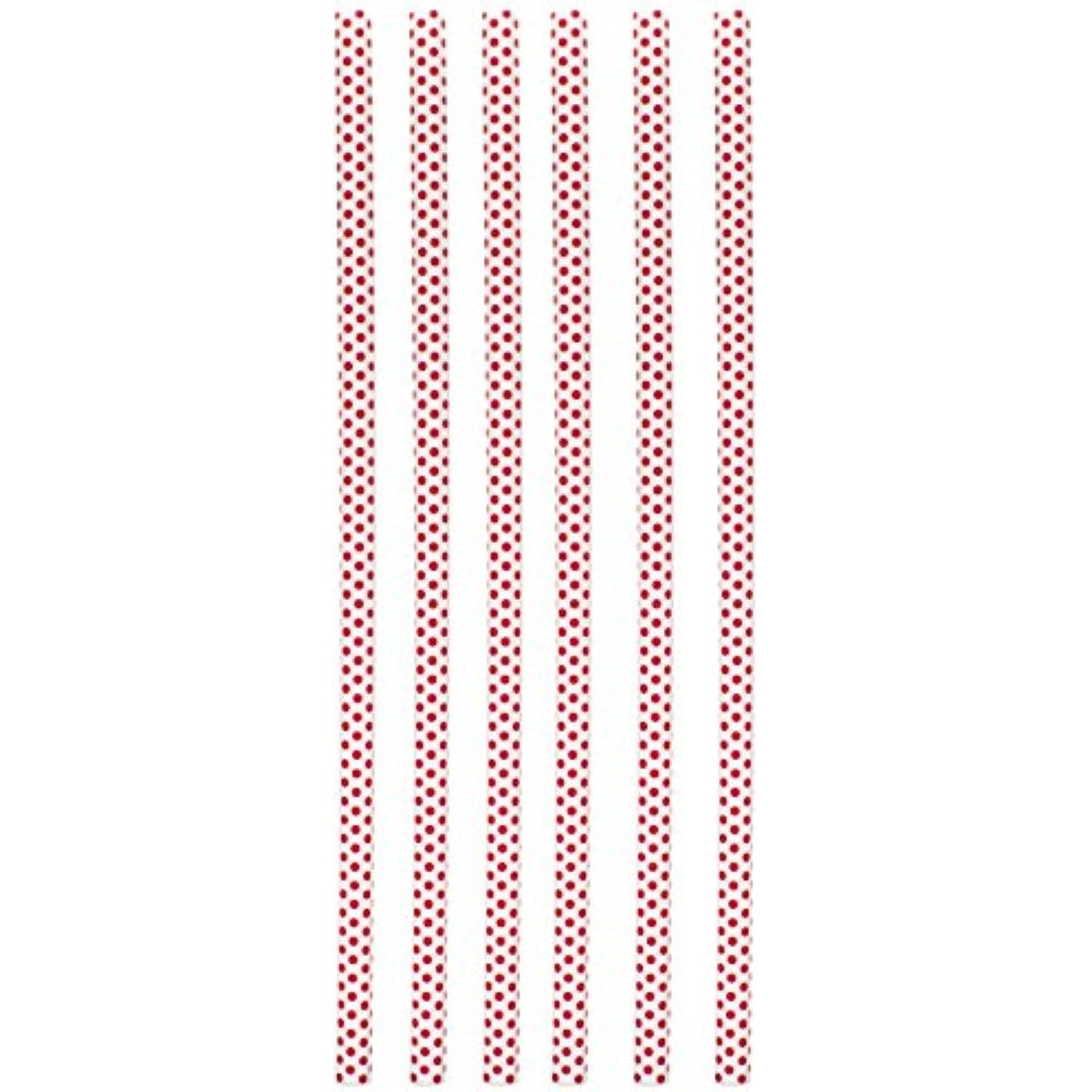 Zak Designs Dot Dot 6-pack Reusable Drinking Straws, White & Red