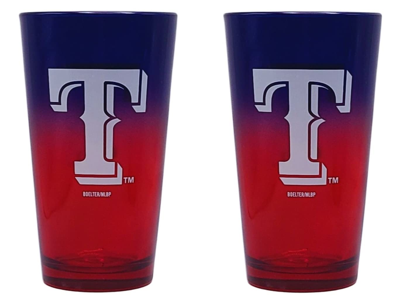 Boelter Brands MLB Texas Rangers Ombre Pint, 16-Ounce, 2-Pack