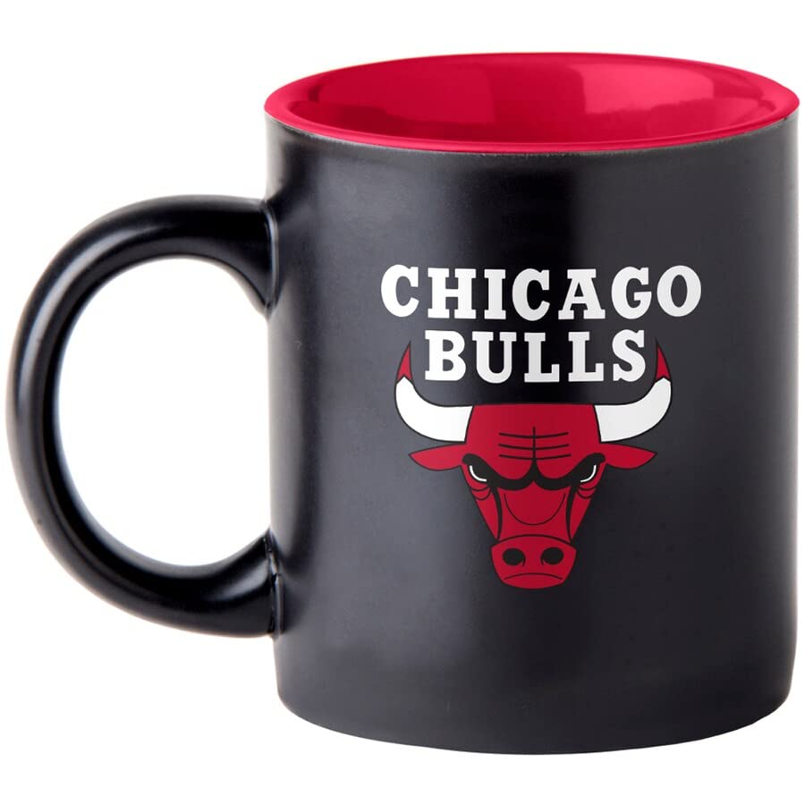 Boelter Brands Two Toned Matte Black Coffee Mug, NBA Team Logo with Inner Team Color (Brooklyn Nets)