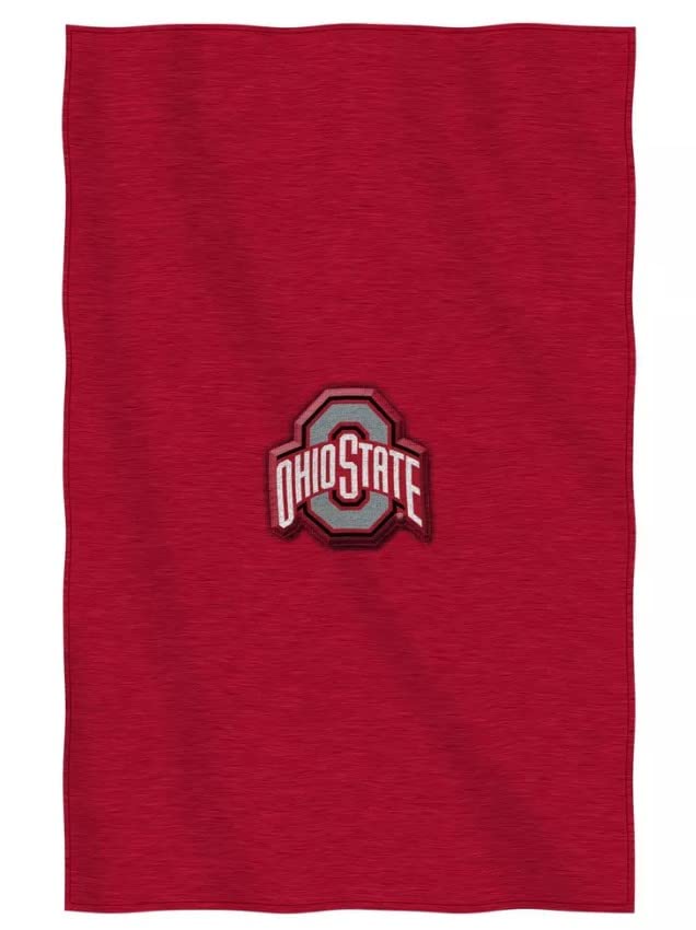Licensed NCAA Oversized Soft and Cozy Sweatshirt Throw Blanket 54" x 84" (Ohio State Buckeyes)