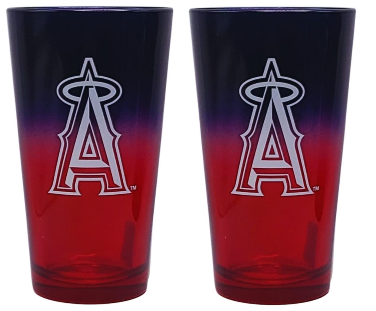 Boelter Brands MLB Los Angeles Angels Ombre Pint, 16-Ounce, 2-Pack