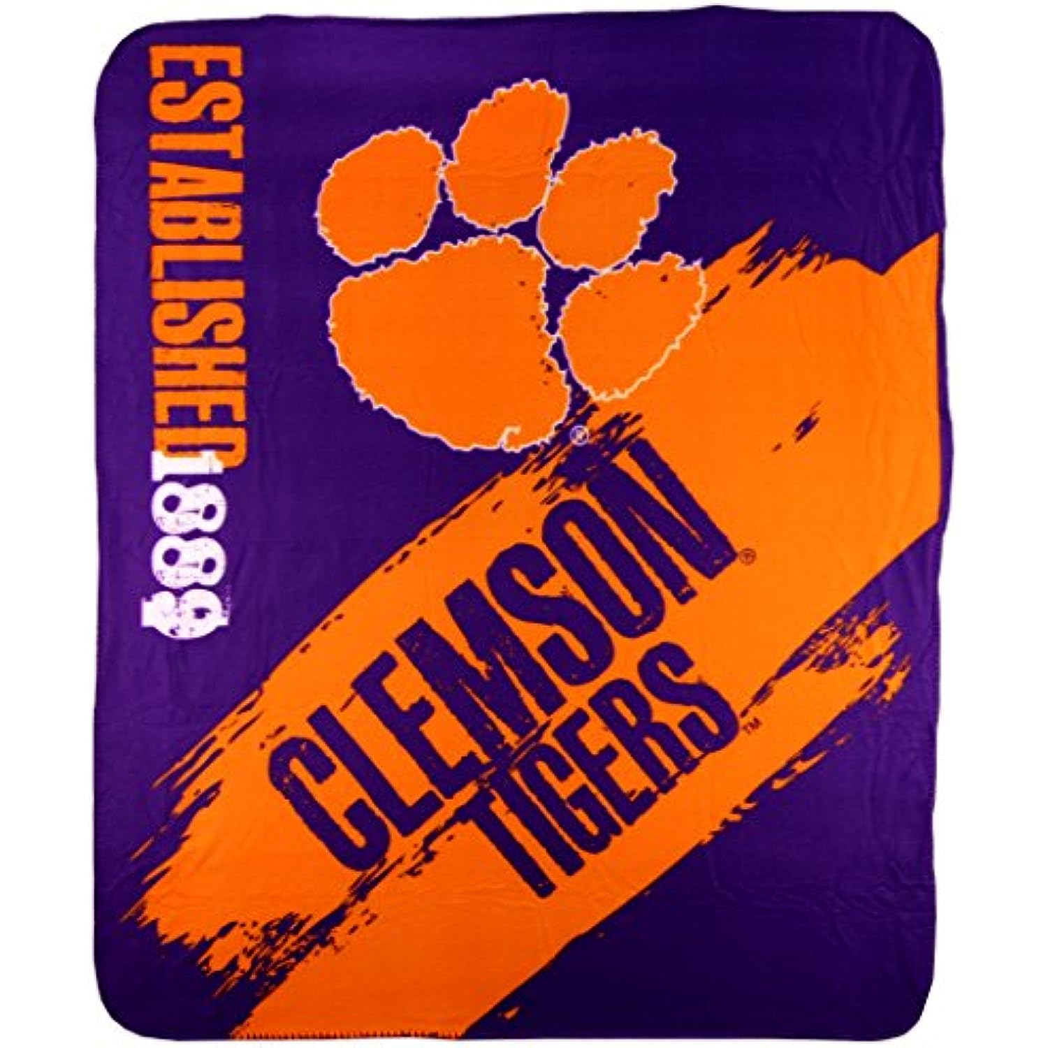 Northwest NCAA Collegiate School Logo Fleece Blanket (Clemson Tigers)