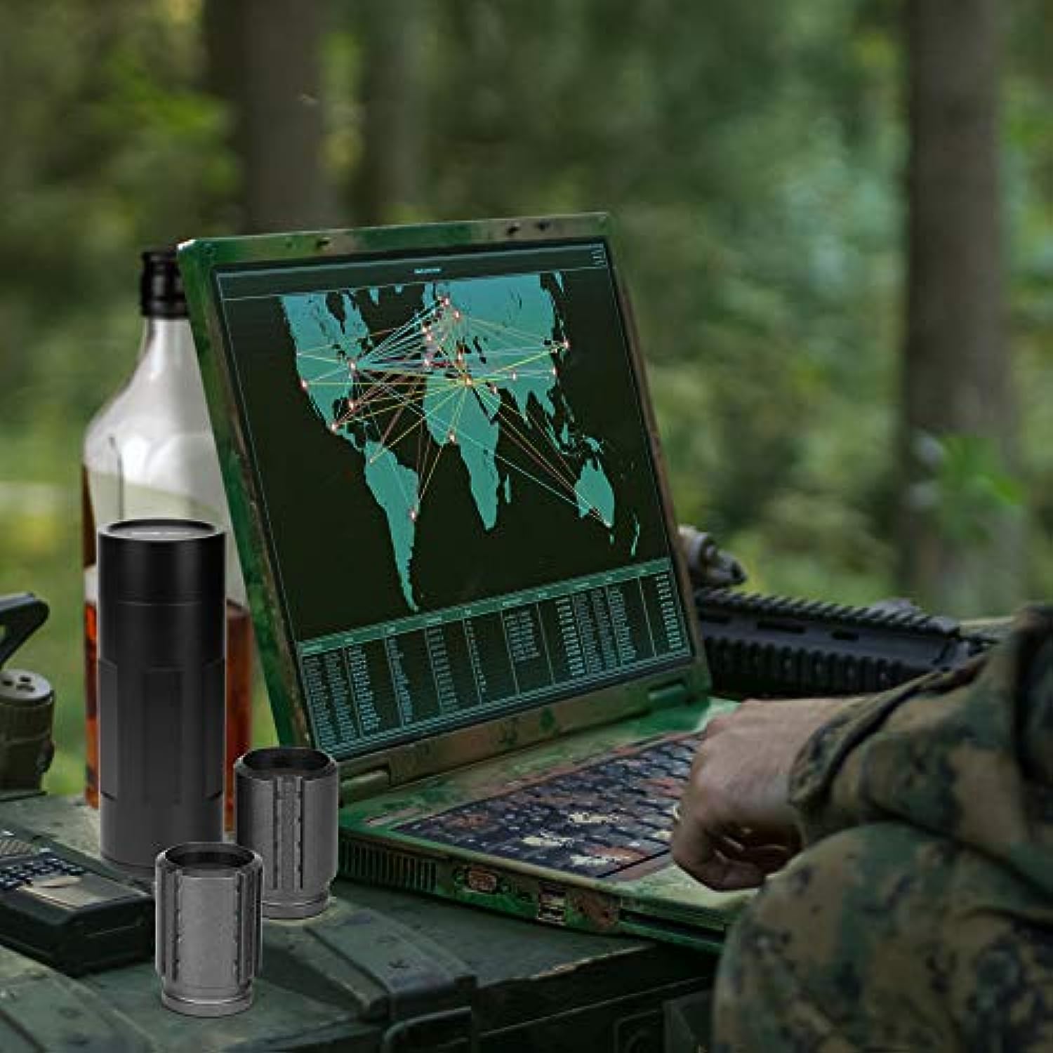 Barbuzzo Tactical Shot Glass - Set of 2 Metal Shotglasses