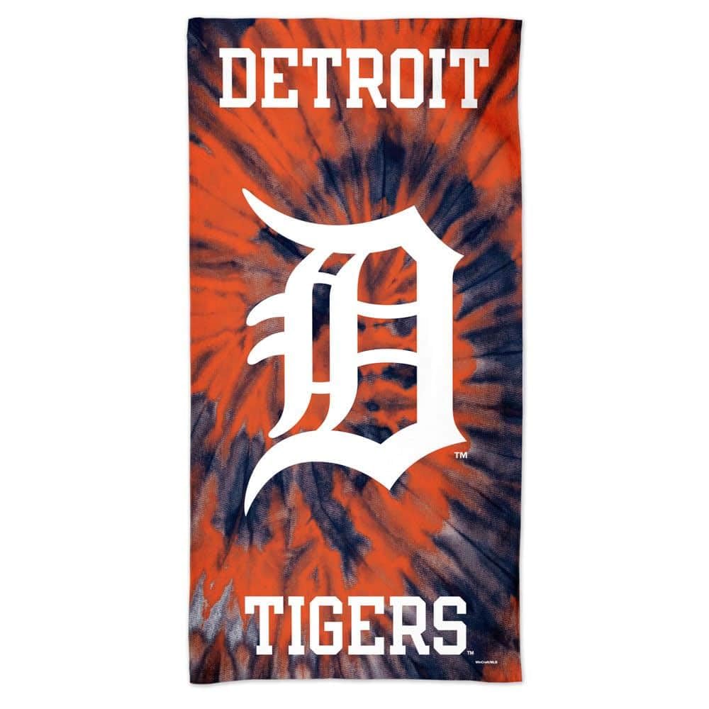 WinCraft Licensed MLB 100% Cotton Tie Dye Beach Towel 60" x 30" (Detroit Tigers)