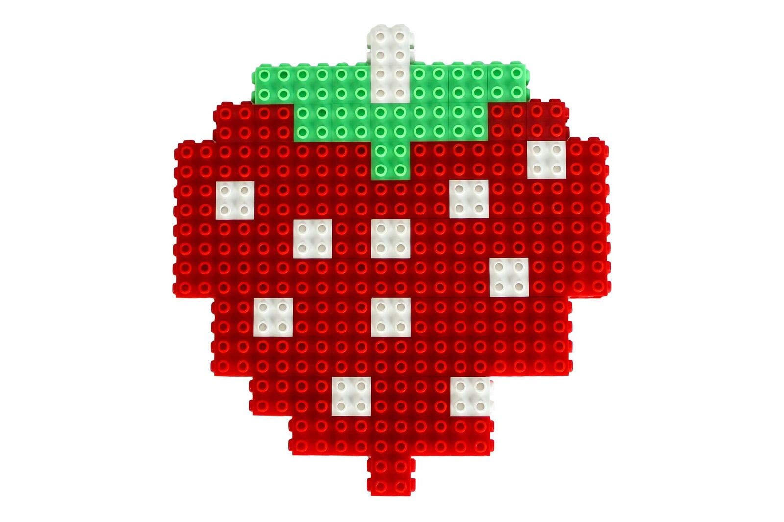 Strictly Briks Pac-Man & BANDAI NAMCO Entertainment Inc | Pac-Man Strawberry Item - 91 Pieces 3D Briks 2D Build