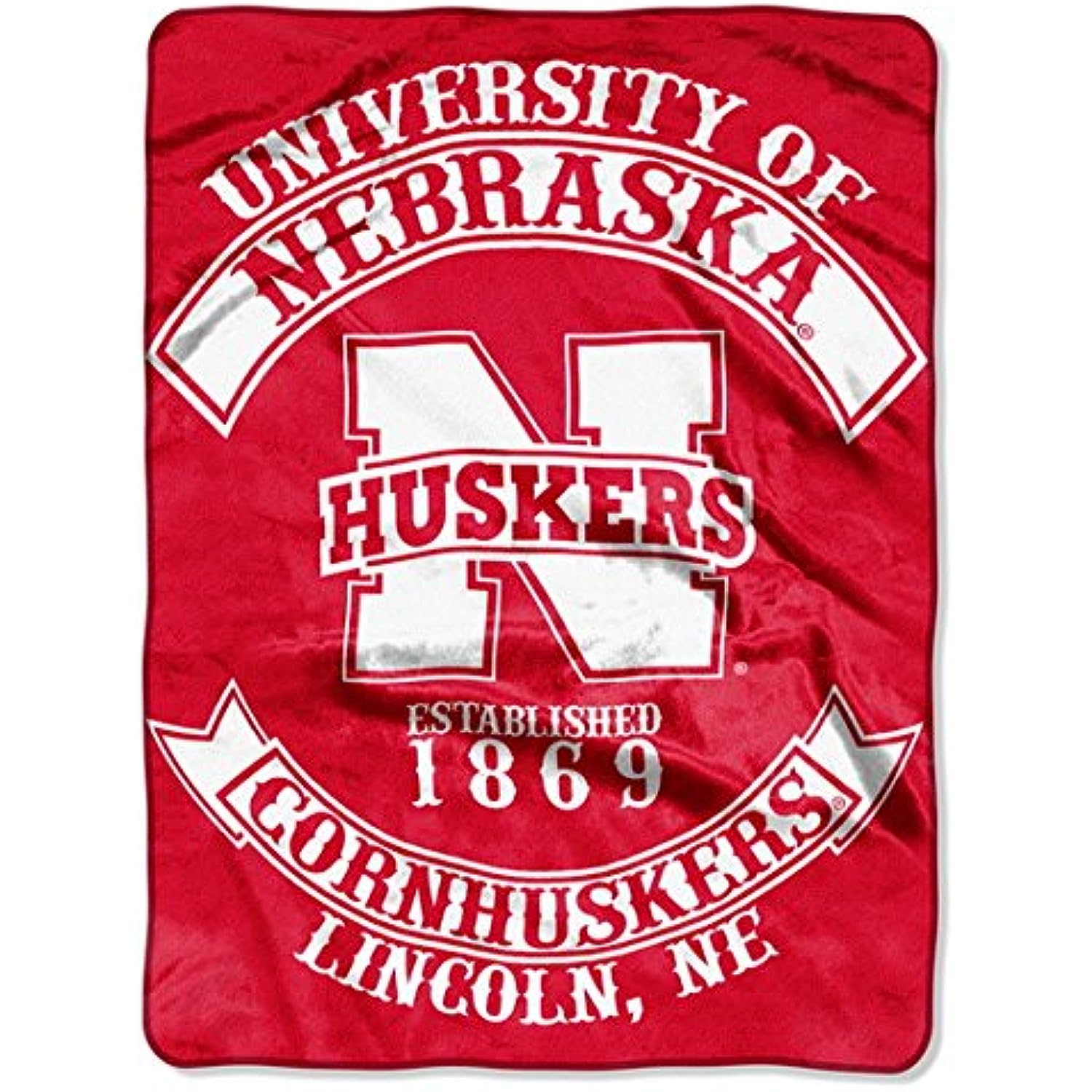 Bluetech Nebraska College Rebel 60x80 Rashchel Throw-By