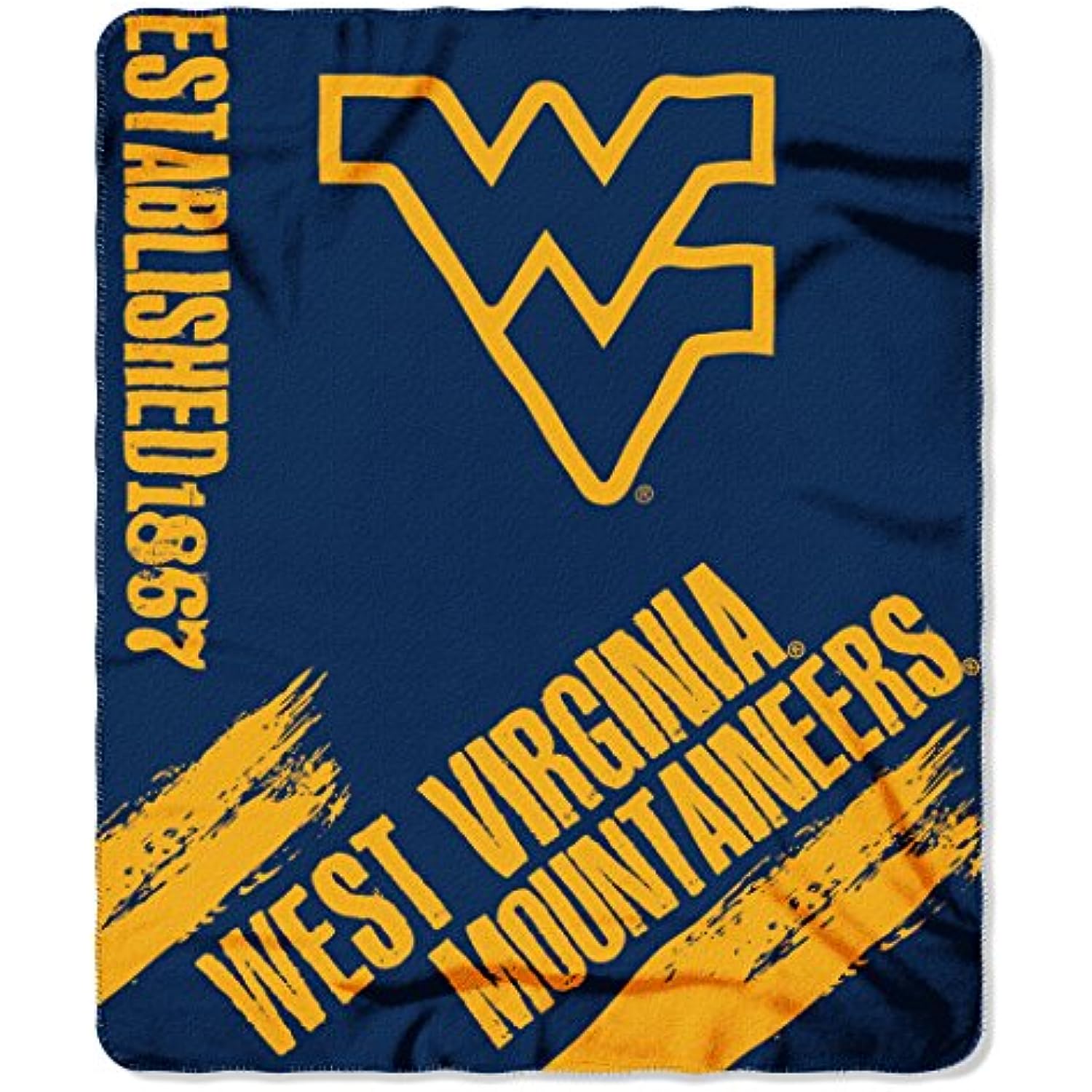 Northwest NCAA West Virginia Mountaineers Unisex-Adult Fleece Throw Blanket, 50" x 60", Painted