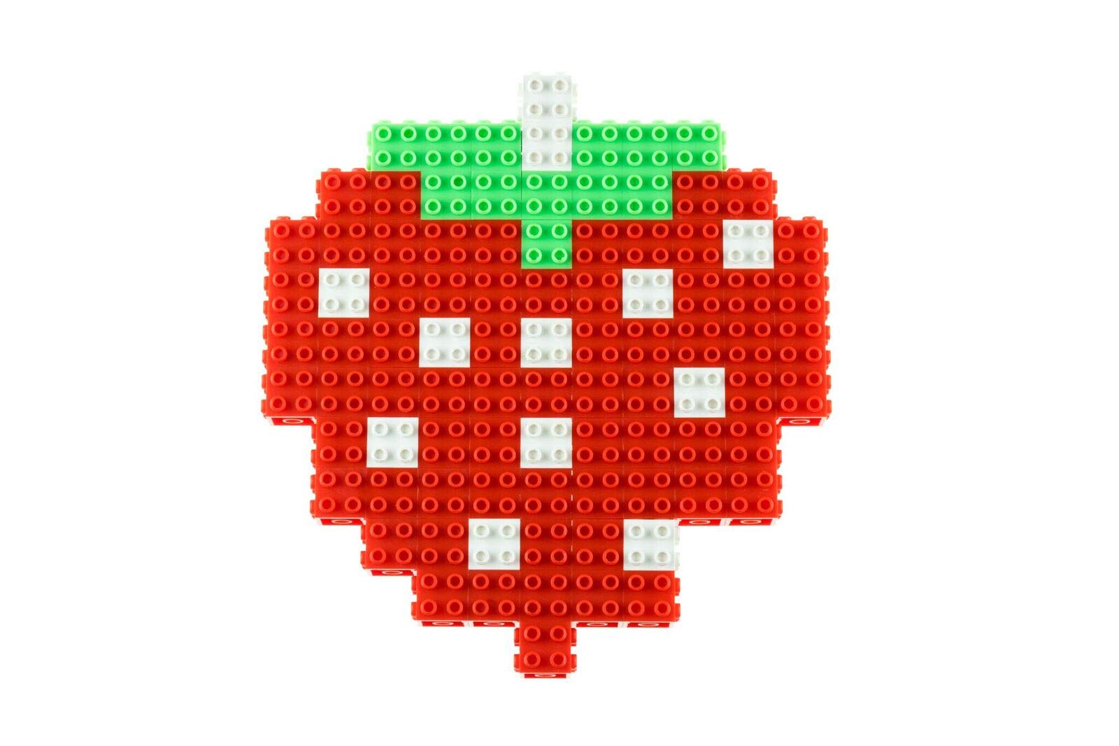 Strictly Briks Pac-Man & BANDAI NAMCO Entertainment Inc | Pac-Man Strawberry Item - 91 Pieces 3D Briks 2D Build