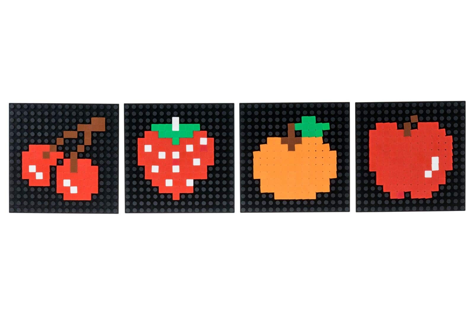 Strictly Briks Pac-Man & BANDAI NAMCO Entertainment Inc | Pac-Man 4-Pack Fruit Pixel Brick Building Set - 309 Pieces