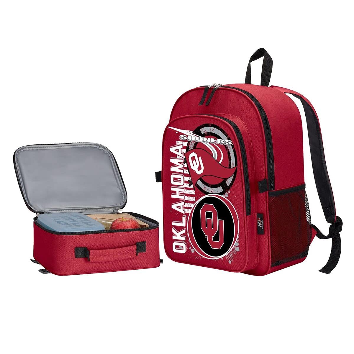 Northwest Licensed NCAA Accelerator Combo includes Backpack and Lunch Bag (Oklahoma Sooners)