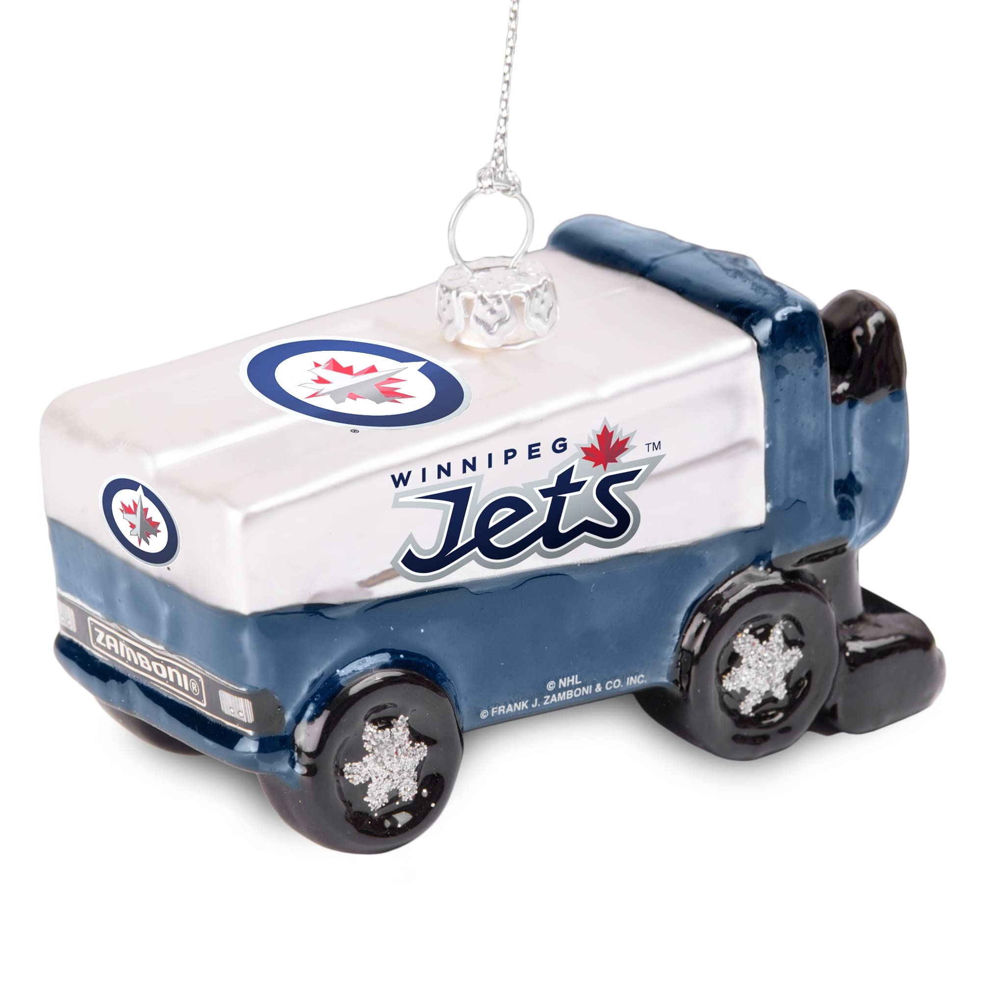 Officially Licesned NHL Blown Glass Zamboni Hanging Ornament (Winnipeg Jets)