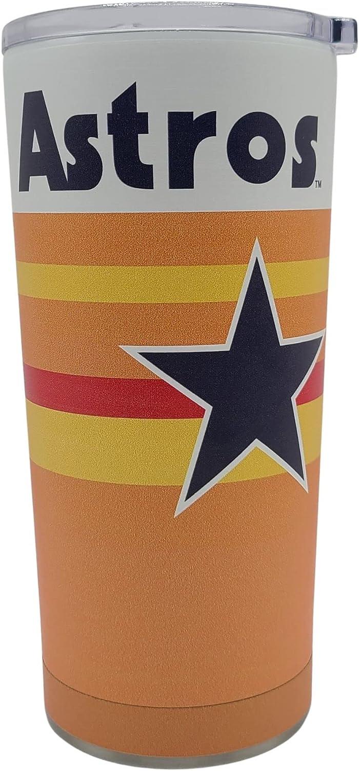Boelter Brands Licensed MLB Vintage Logo Stainless Steel Double Wall Vacuum Insulated Ultra 20 oz Travel Tumbler (Houston Astros)