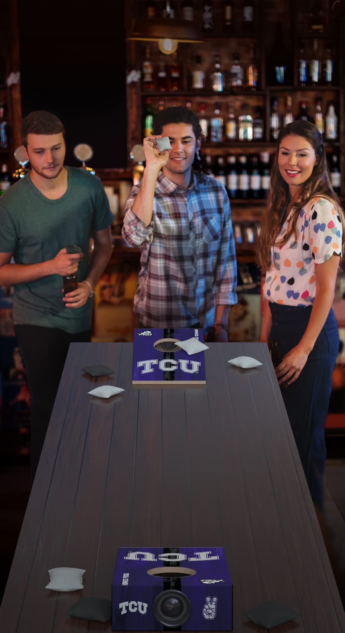 SOAR NCAA Tabletop Cornhole Game and Bluetooth Speaker, TCU Horned Frogs