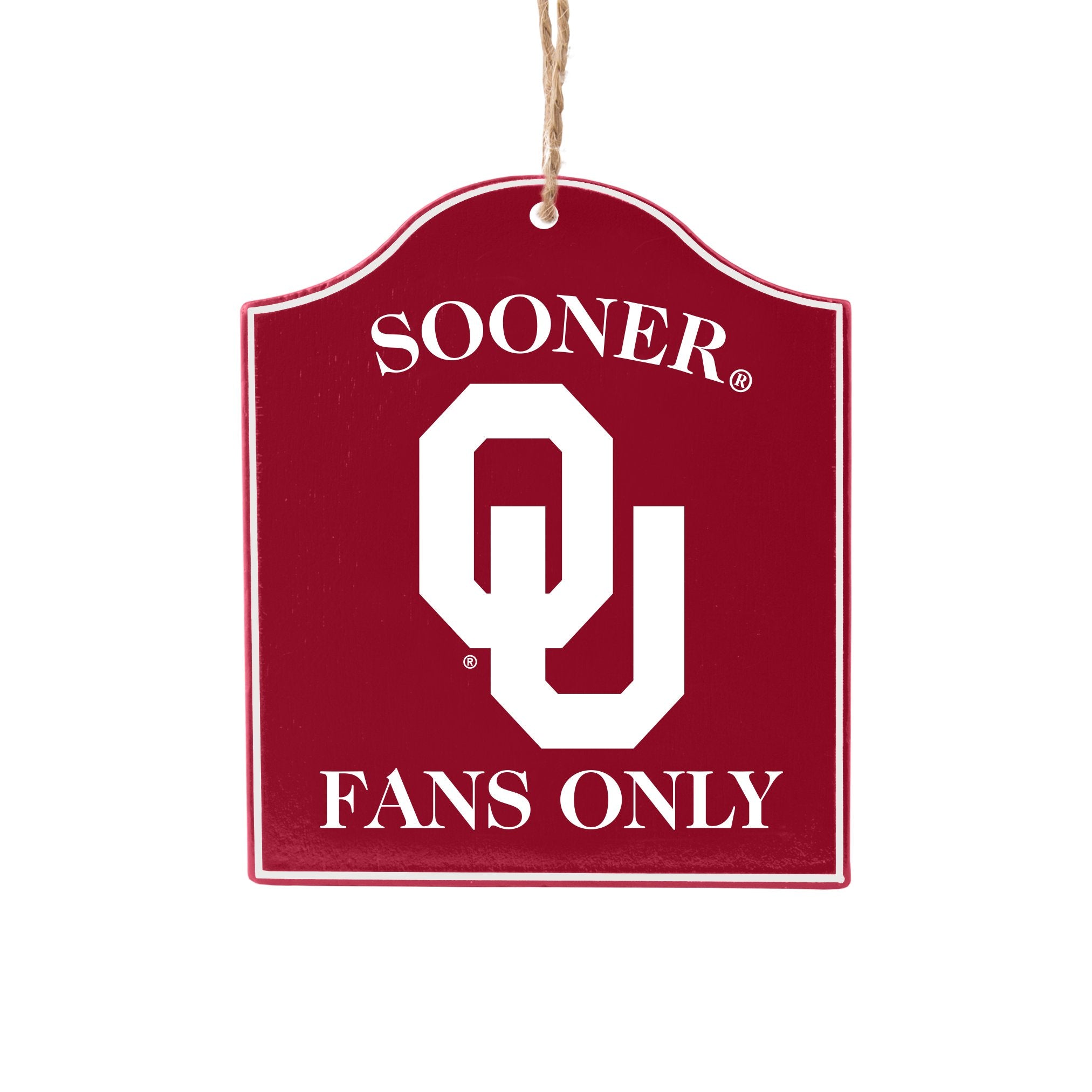 Boelter Brands NCAA Oklahoma Sooners Wooden Fan Sign Ornament