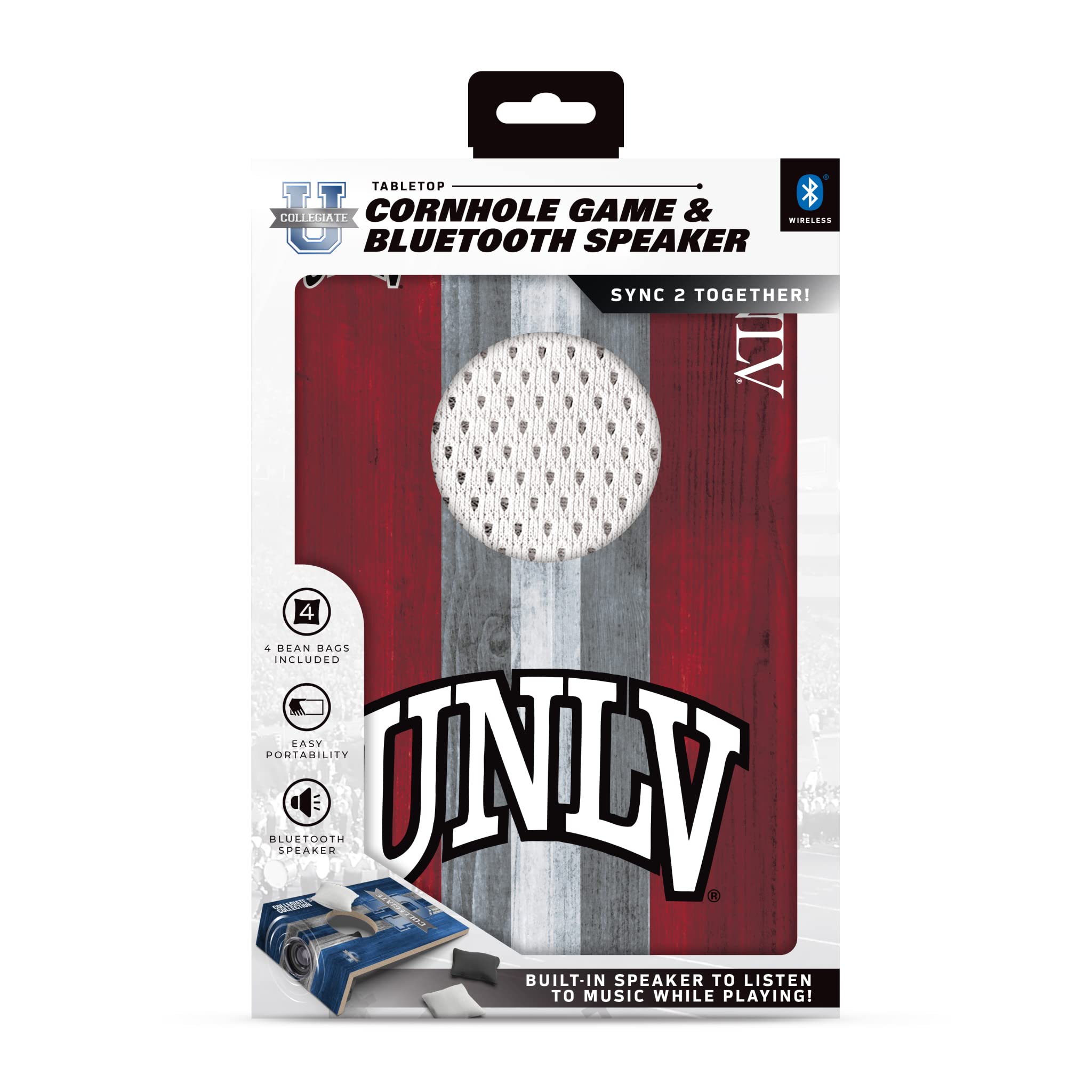 SOAR NCAA Tabletop Cornhole Game and Bluetooth Speaker, UNLV Rebels