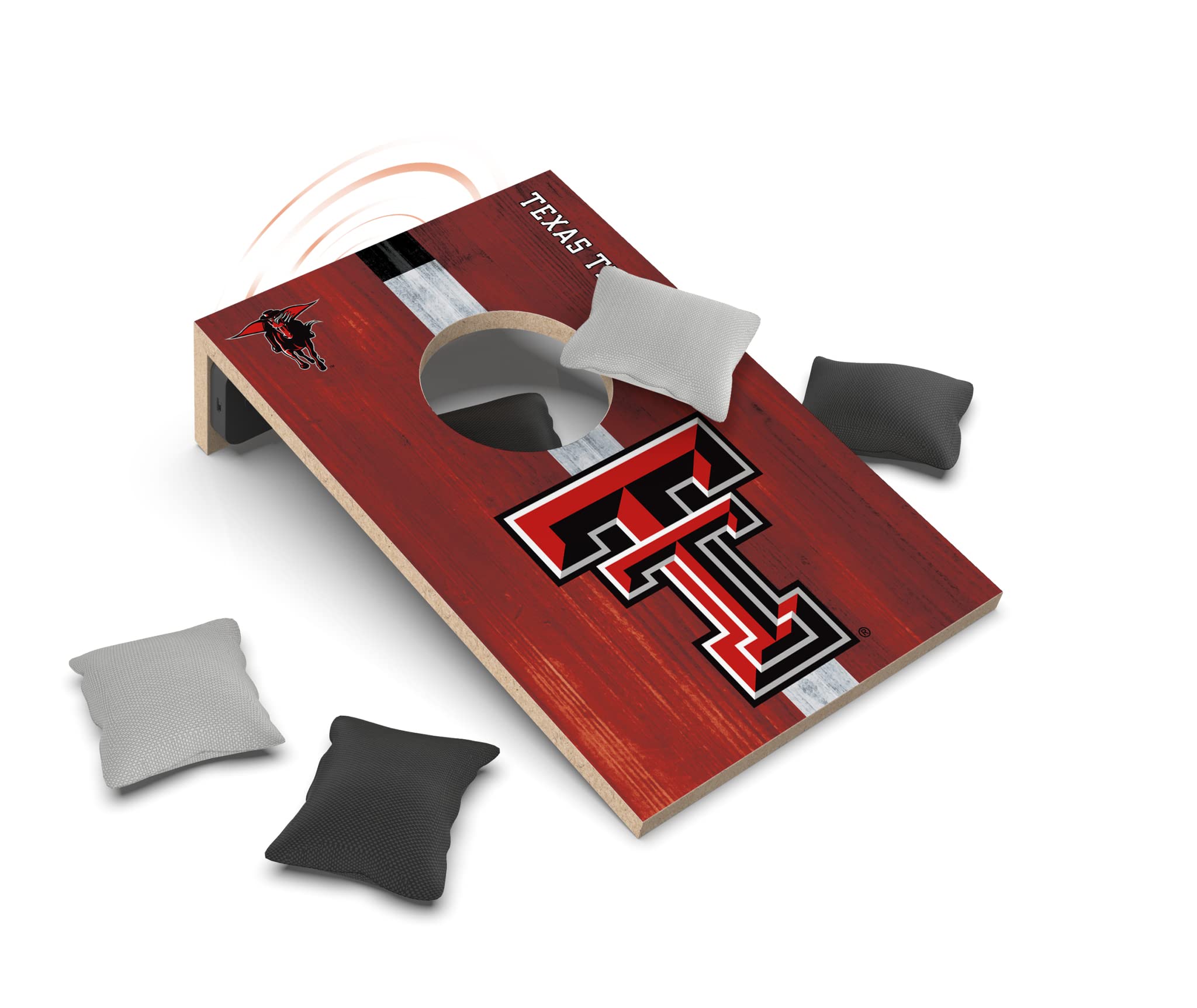 SOAR NCAA Tabletop Cornhole Game and Bluetooth Speaker, Texas Tech Red Raiders