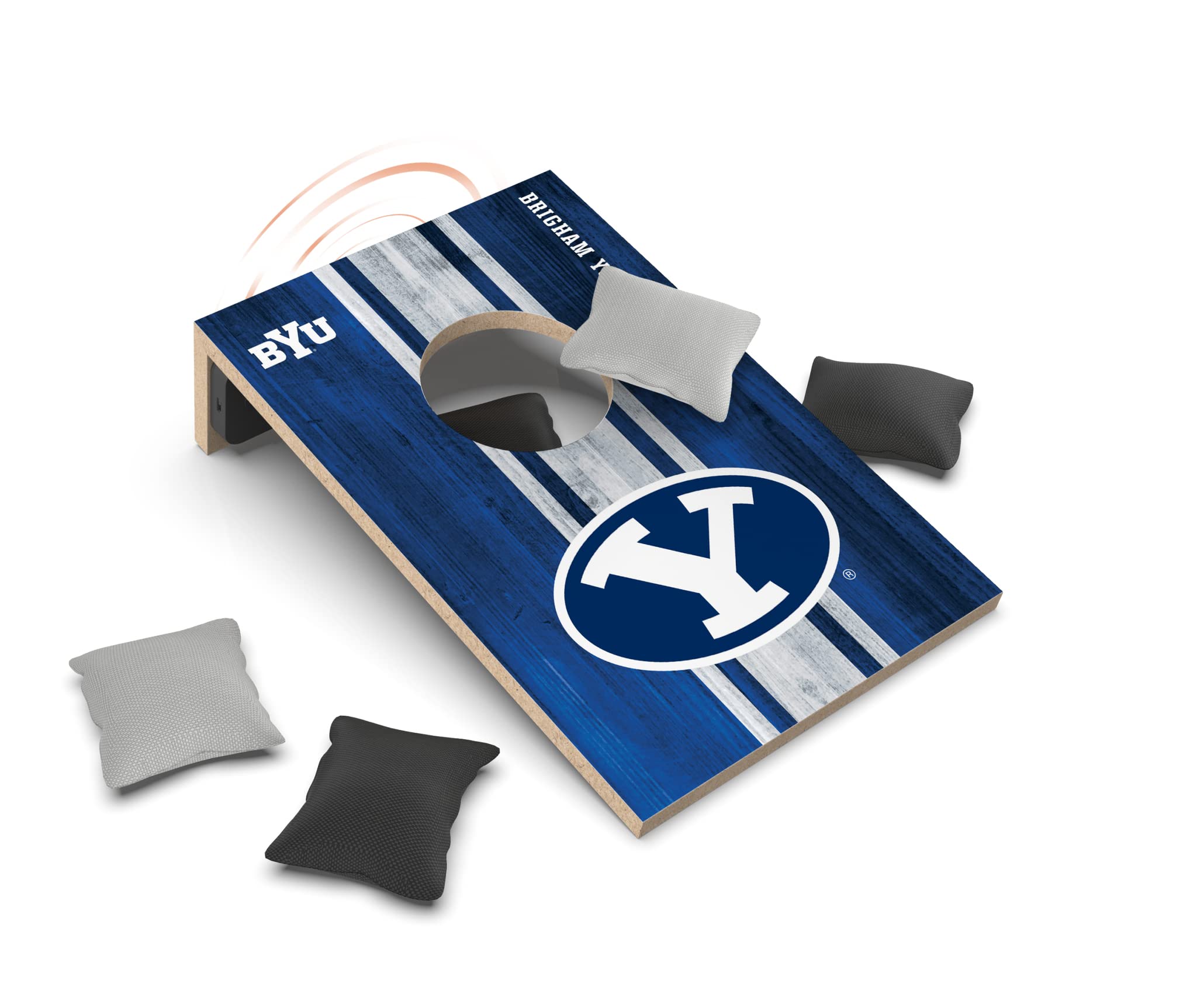 SOAR NCAA Tabletop Cornhole Game and Bluetooth Speaker, BYU Cougars