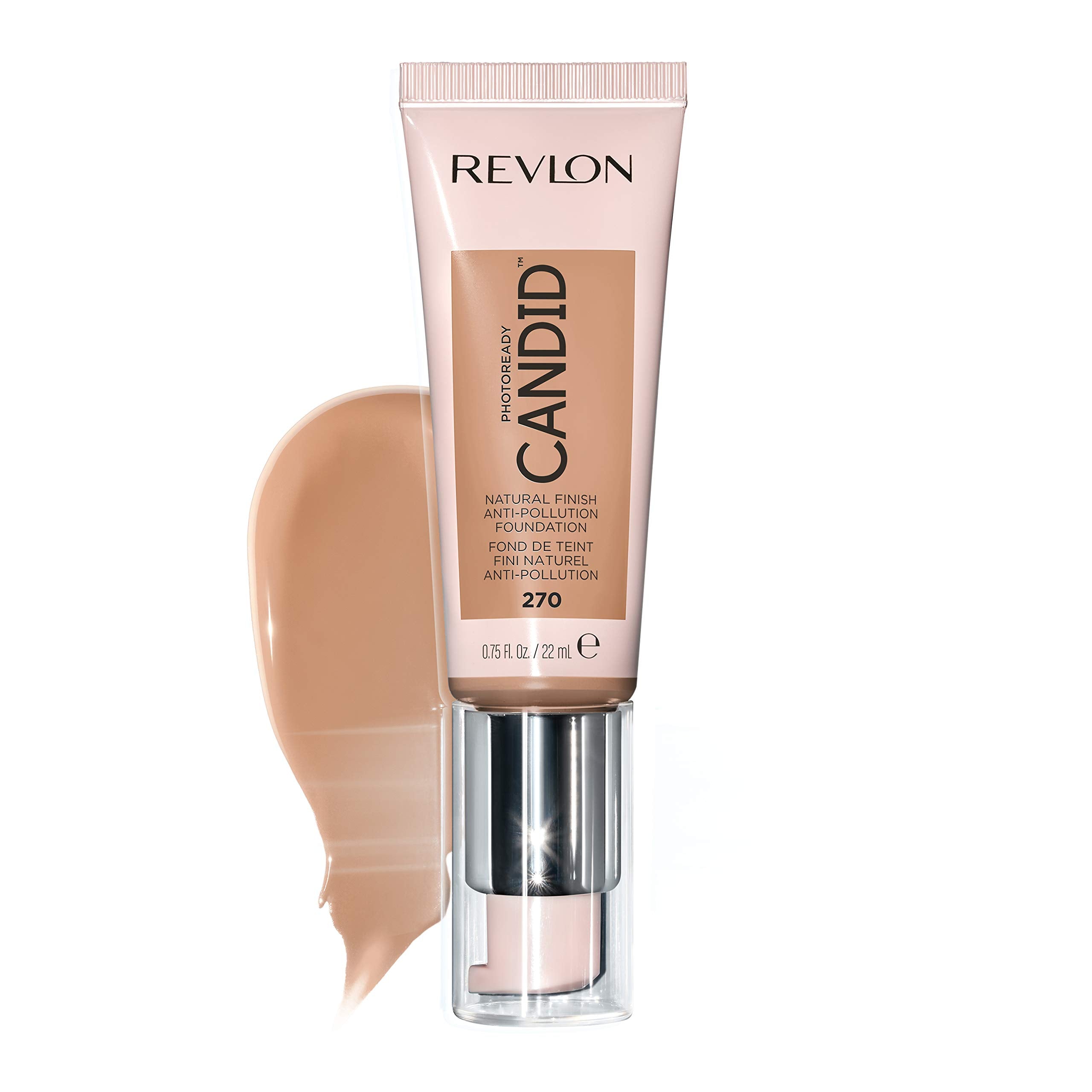 Revlon PhotoReady Candid Natural Finish Foundation, with Anti-Pollution, Antioxidant, Anti-Blue Light Ingredients, 270 Medium Beige, 0.75 fl. oz.