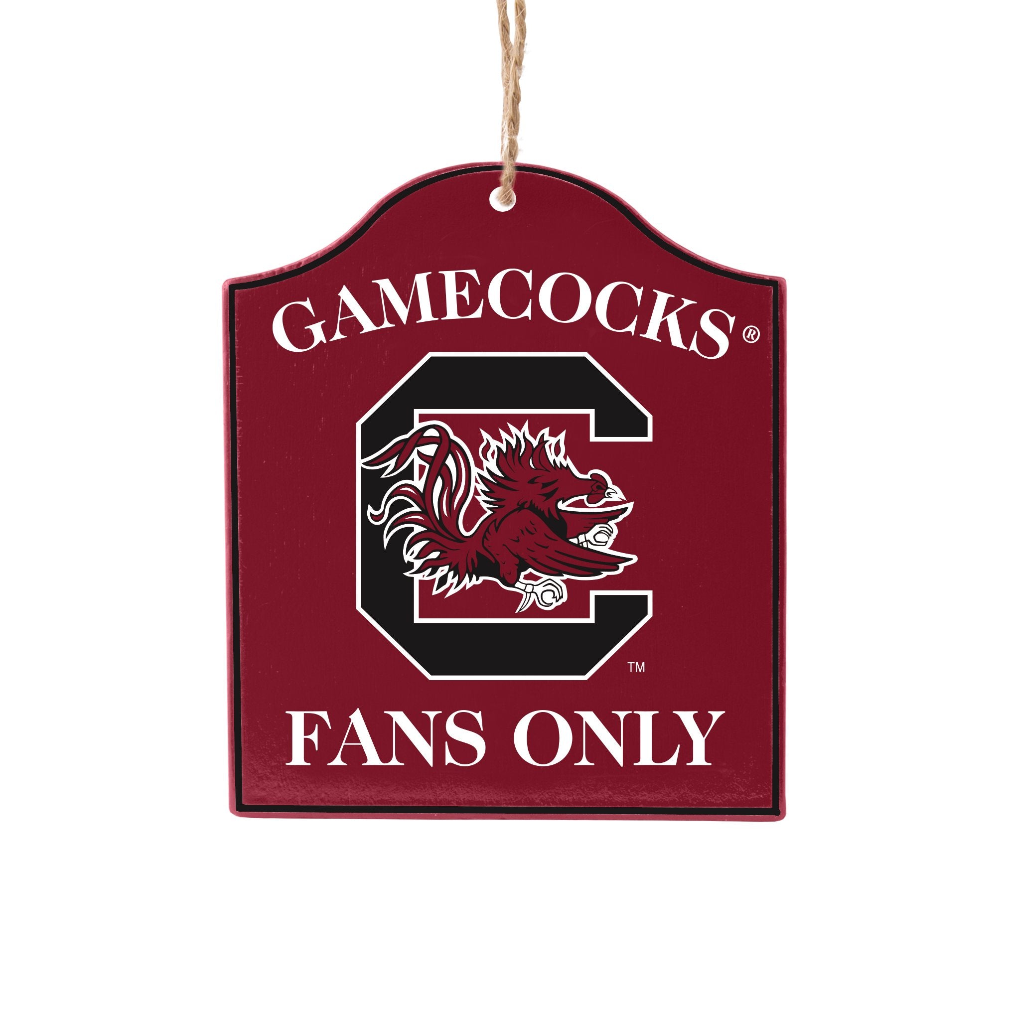NCAA South Carolina Fighting Gamecocks Wooden Fan Sign Ornament
