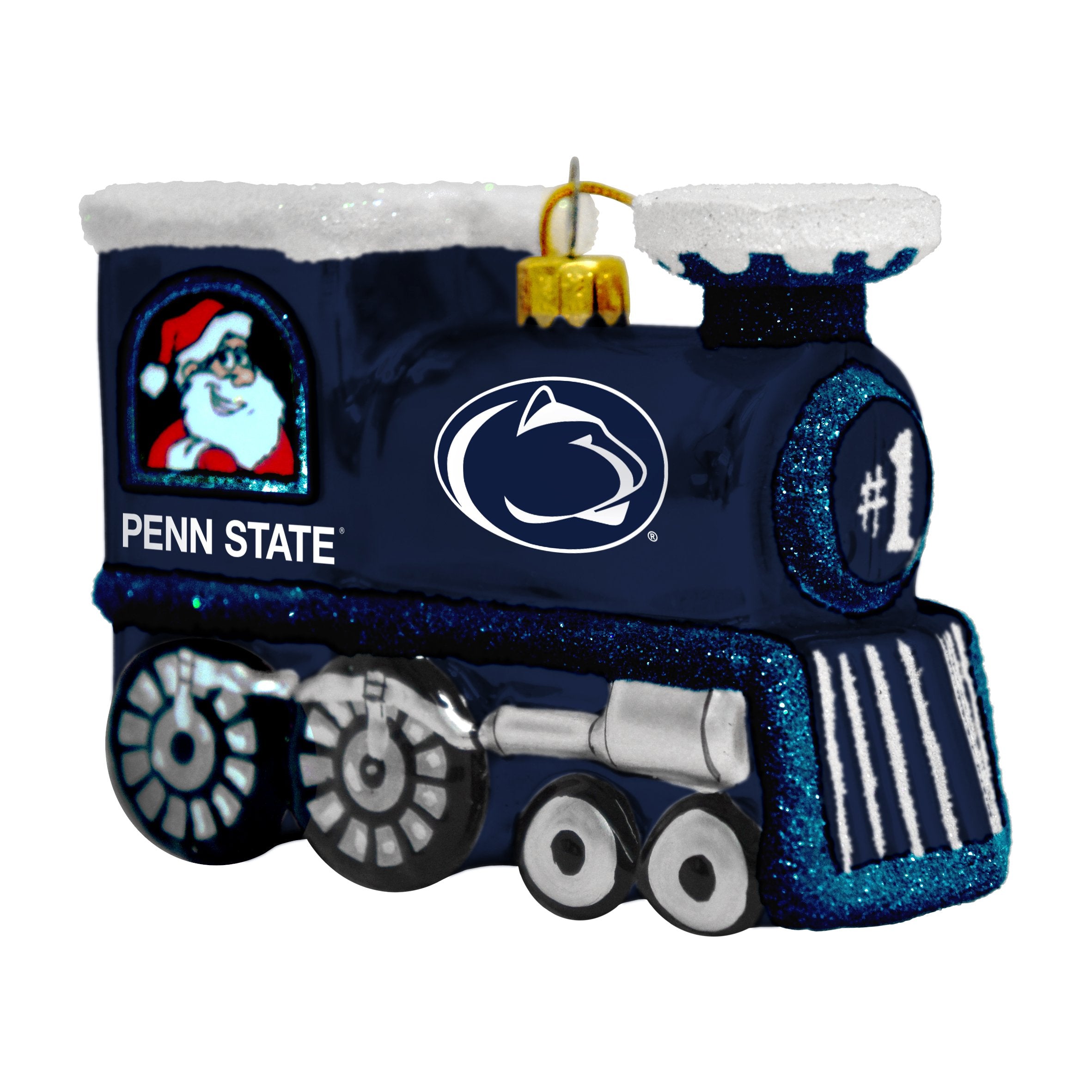 NCAA Penn State Nittany Lions Blown Glass Train Ornament