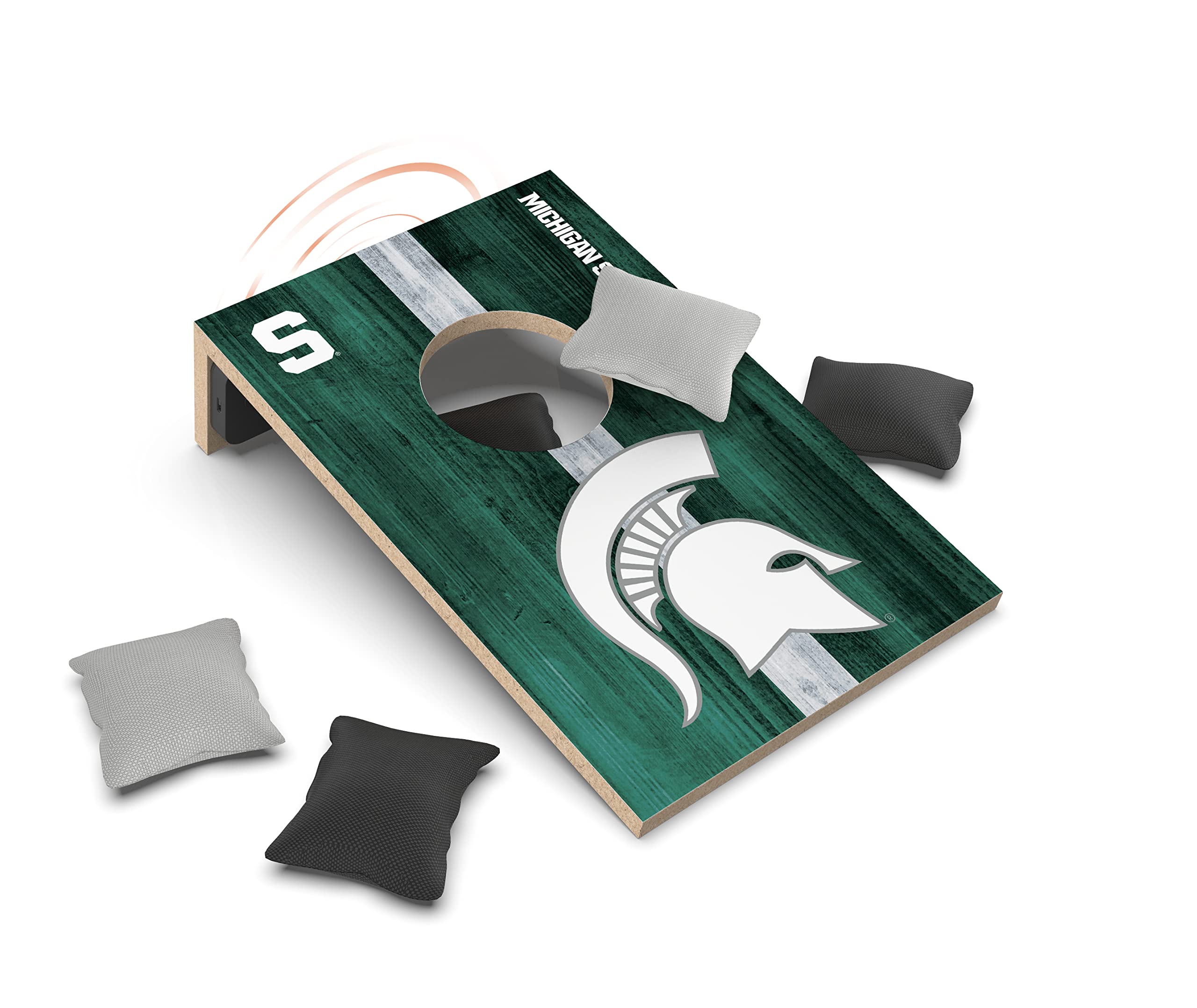 SOAR NCAA Tabletop Cornhole Game and Bluetooth Speaker, Michigan State Spartans