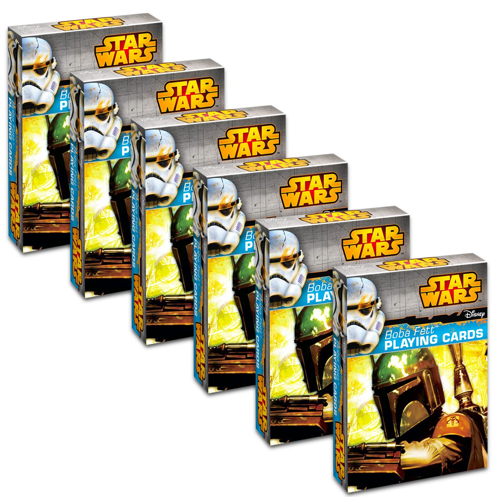 Classic Disney Star Wars Playing Cards Party Favors Set - Bundle with 6 Decks Featuring Boba Fett, Stormtroopers, and More (Playing Card Deck for Kids, Adults, Men, Women)